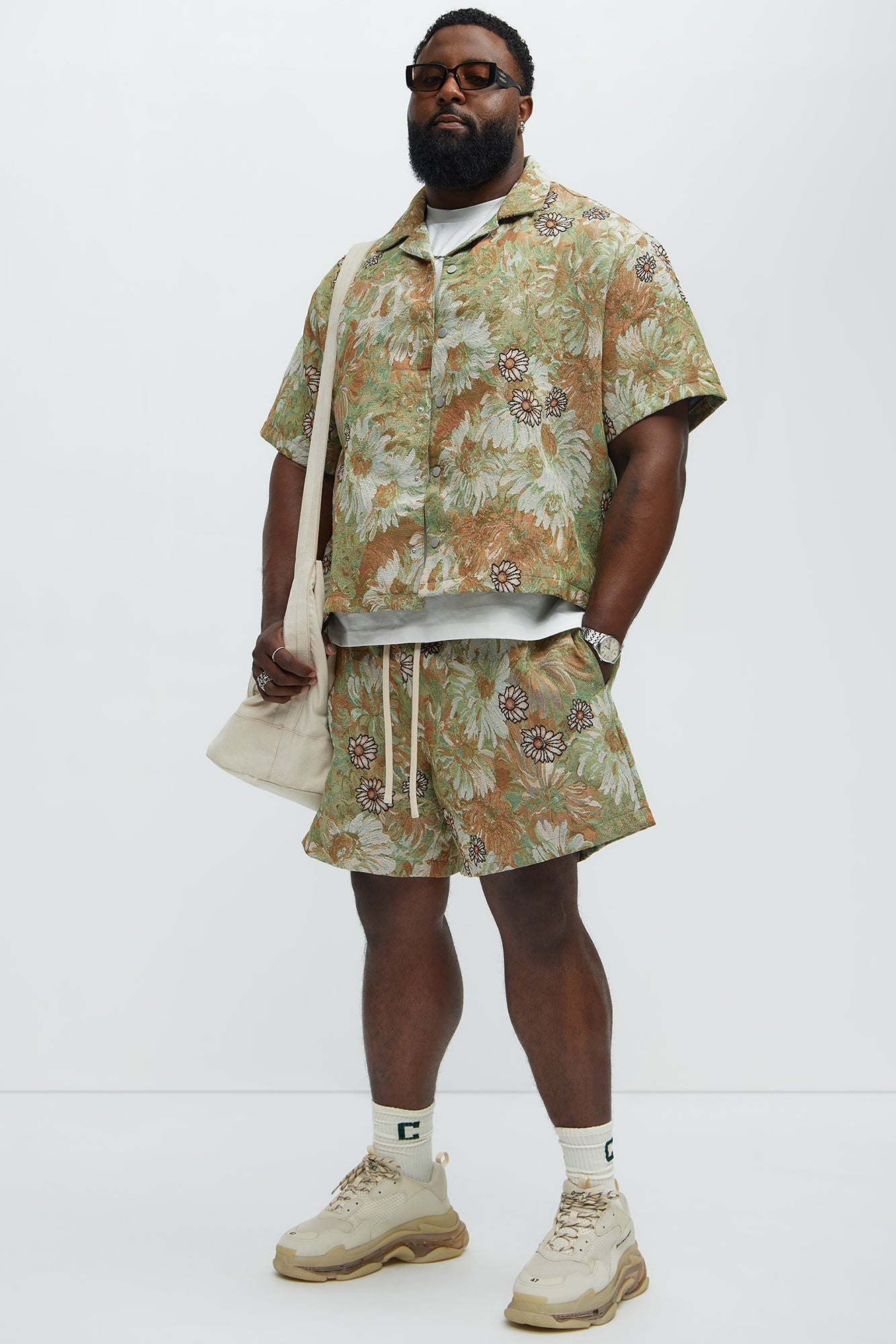 Judas Tapestry Cuban Collar Shirt - Green/combo