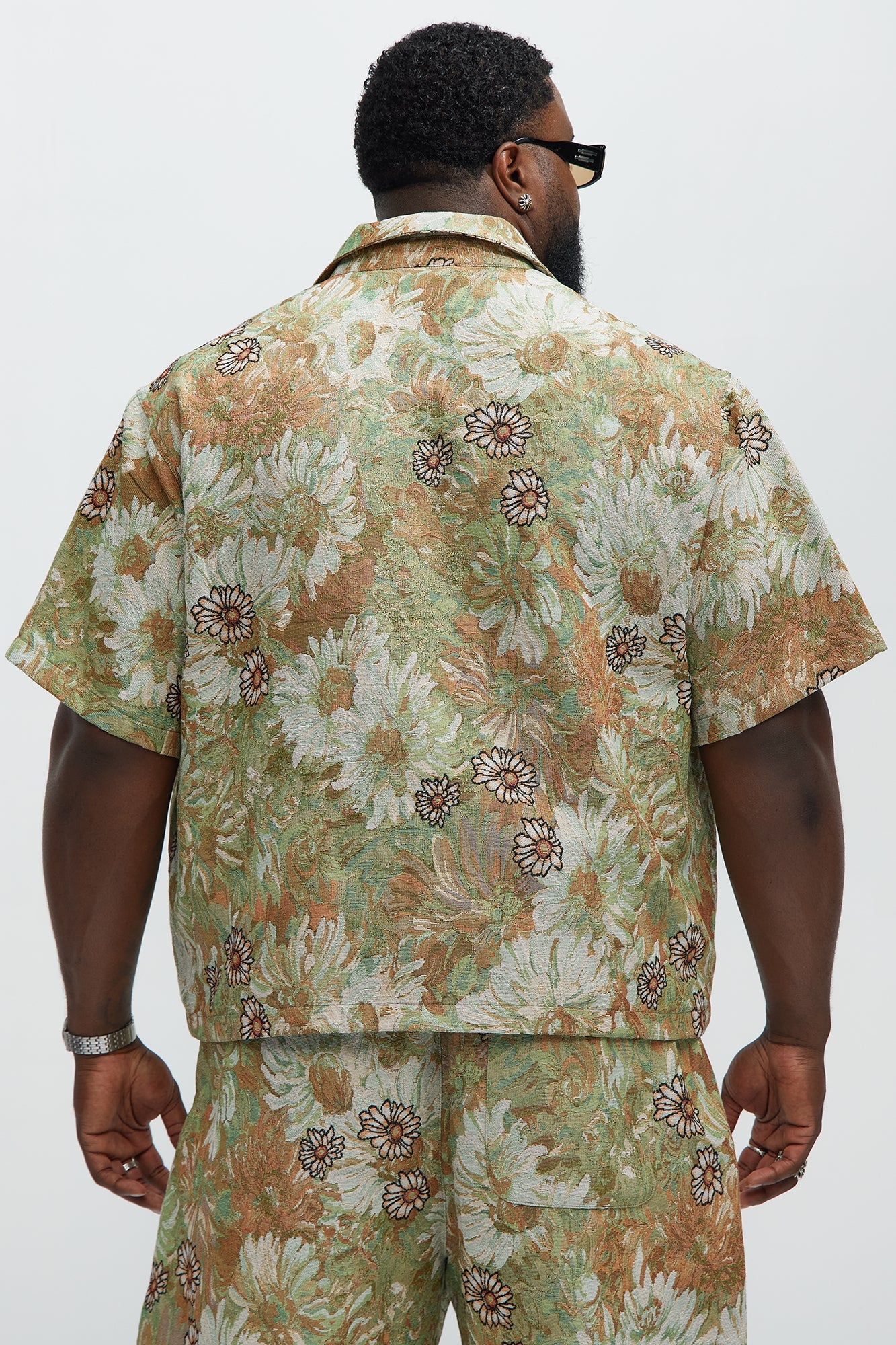 Judas Tapestry Cuban Collar Shirt - Green/combo