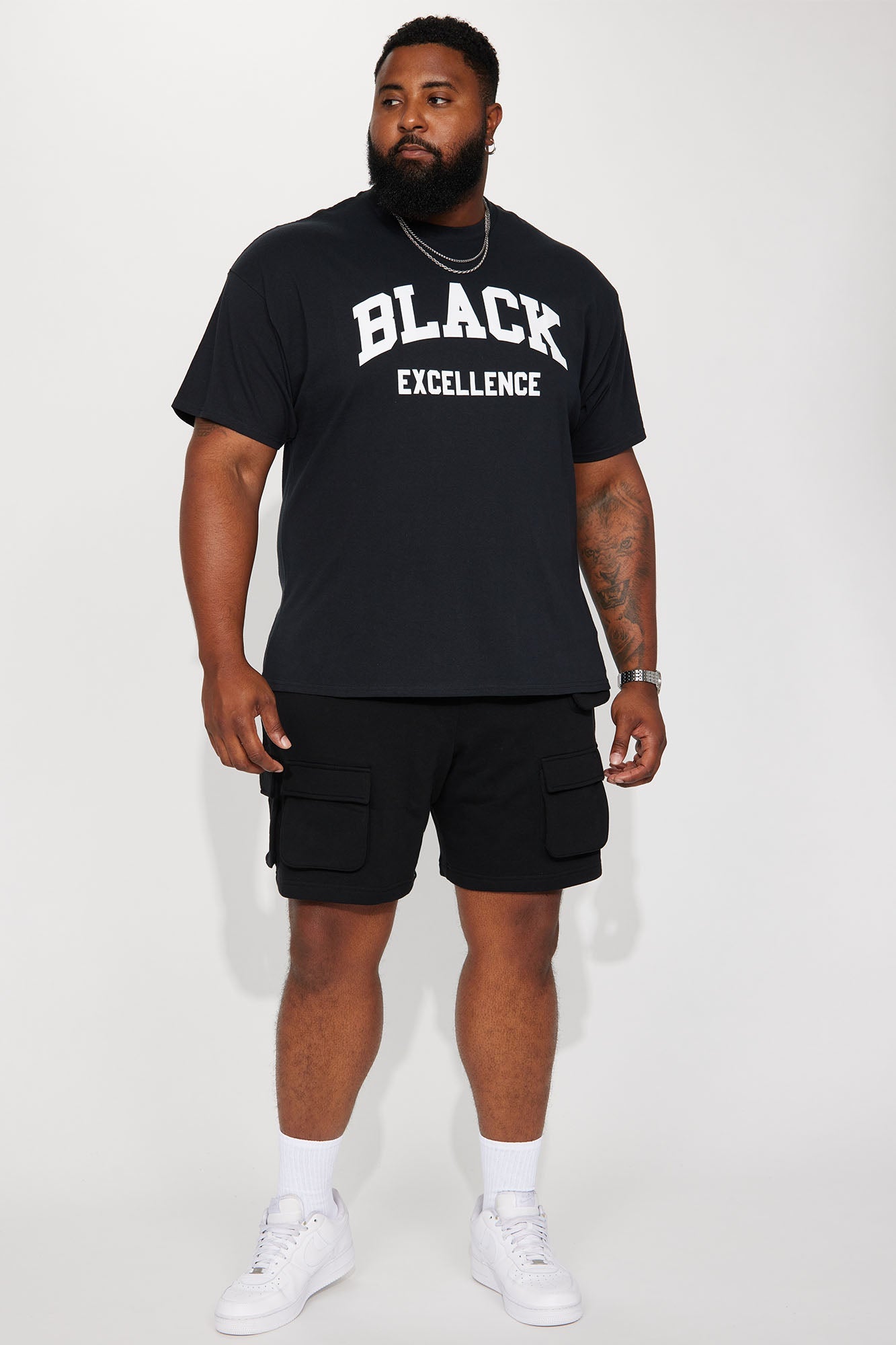 Black Excellence Varsity Short Sleeve Tee - Black