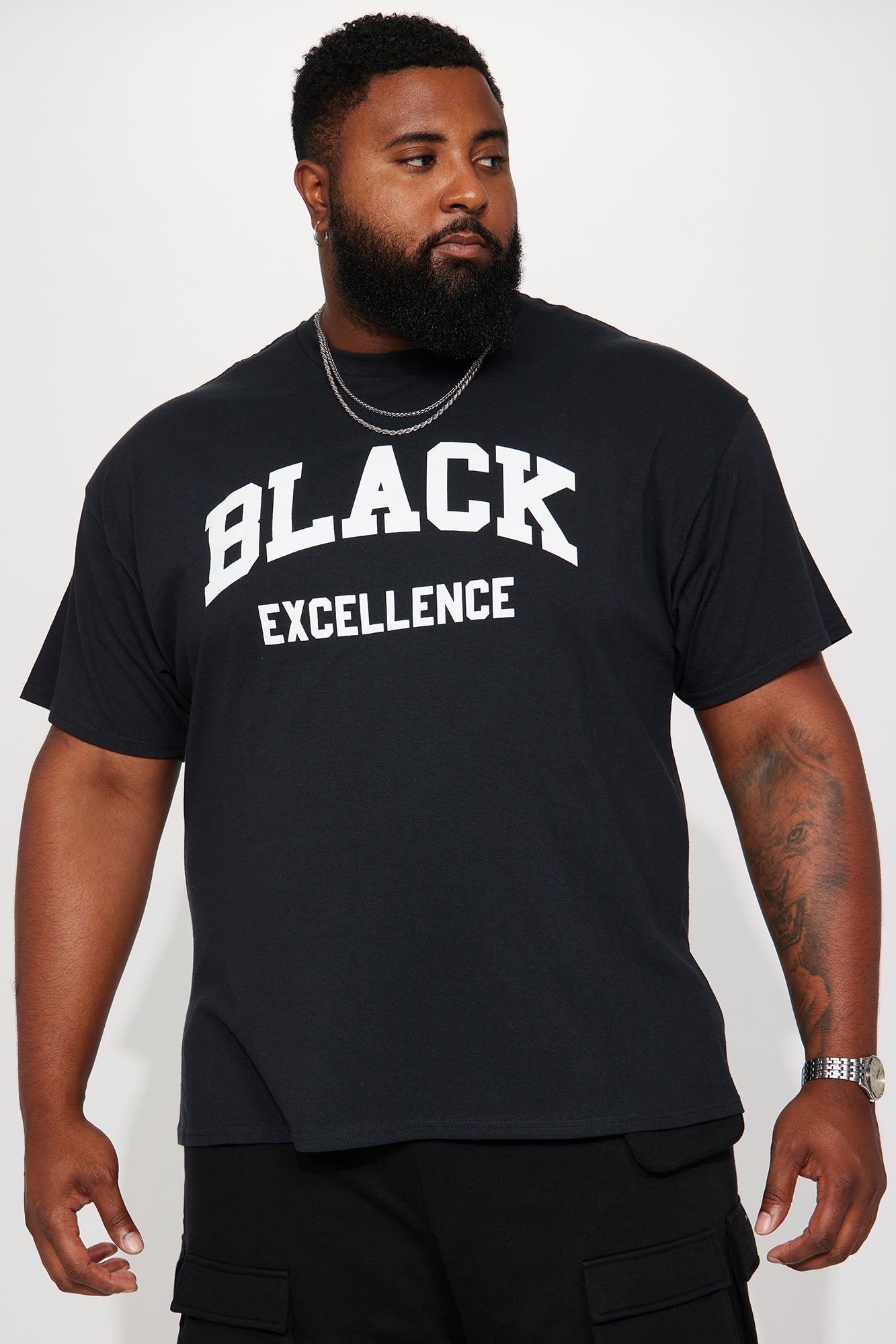 Black Excellence Varsity Short Sleeve Tee - Black