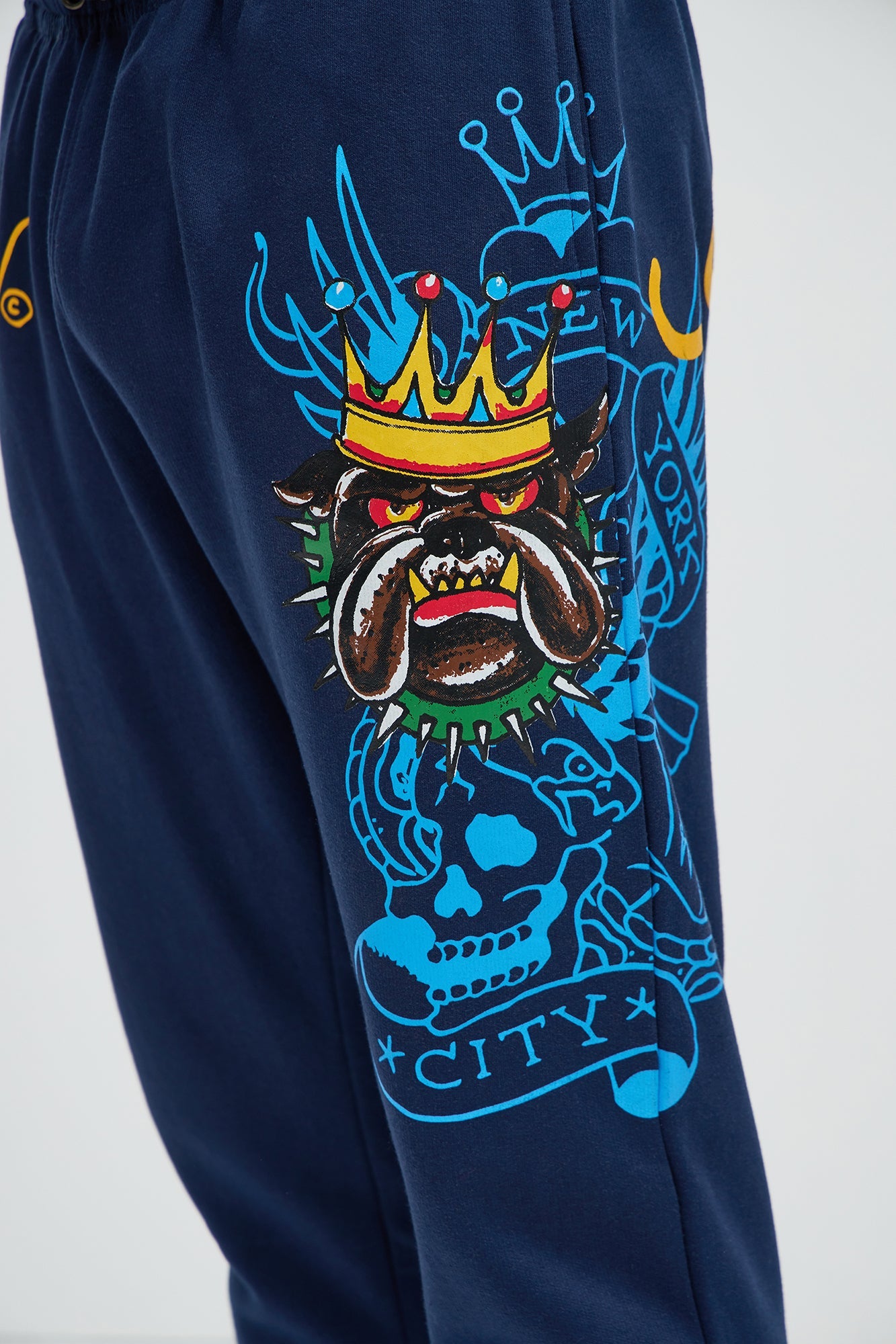 Ed Hardy Panther Bulldog Sweatpants - Navy