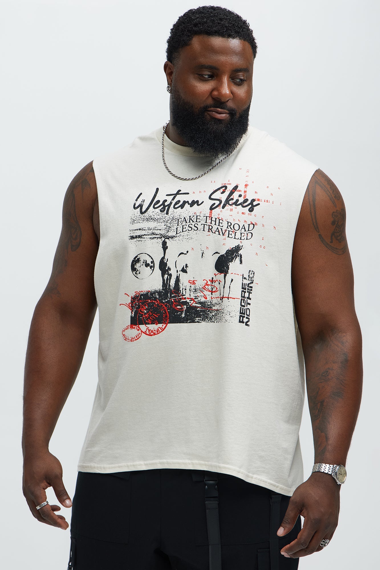 Western Skies Muscle Tee - Natural