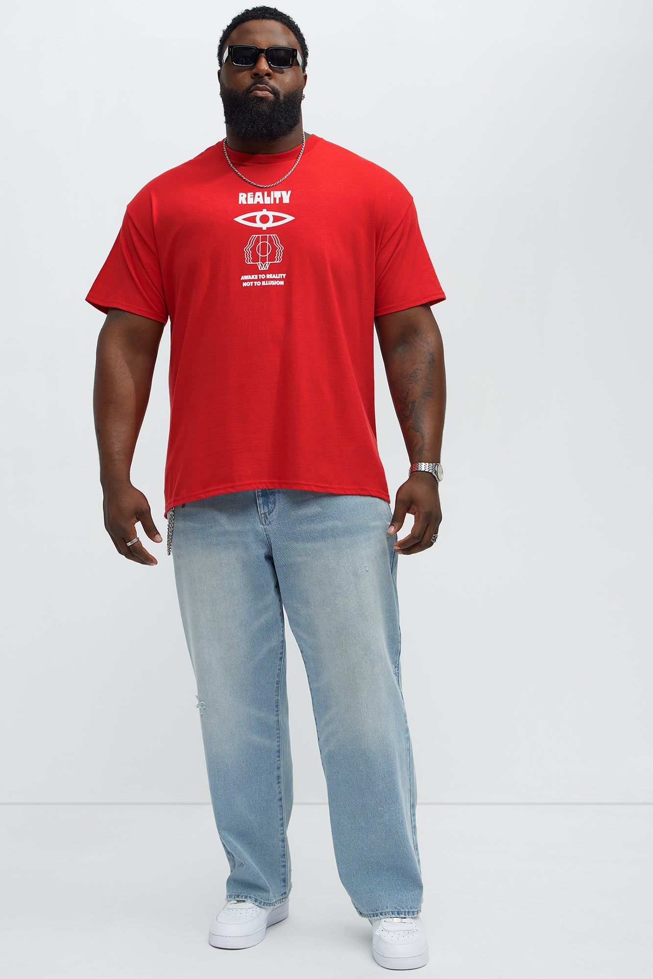 Reality Symbols Short Sleeve Tee - Red