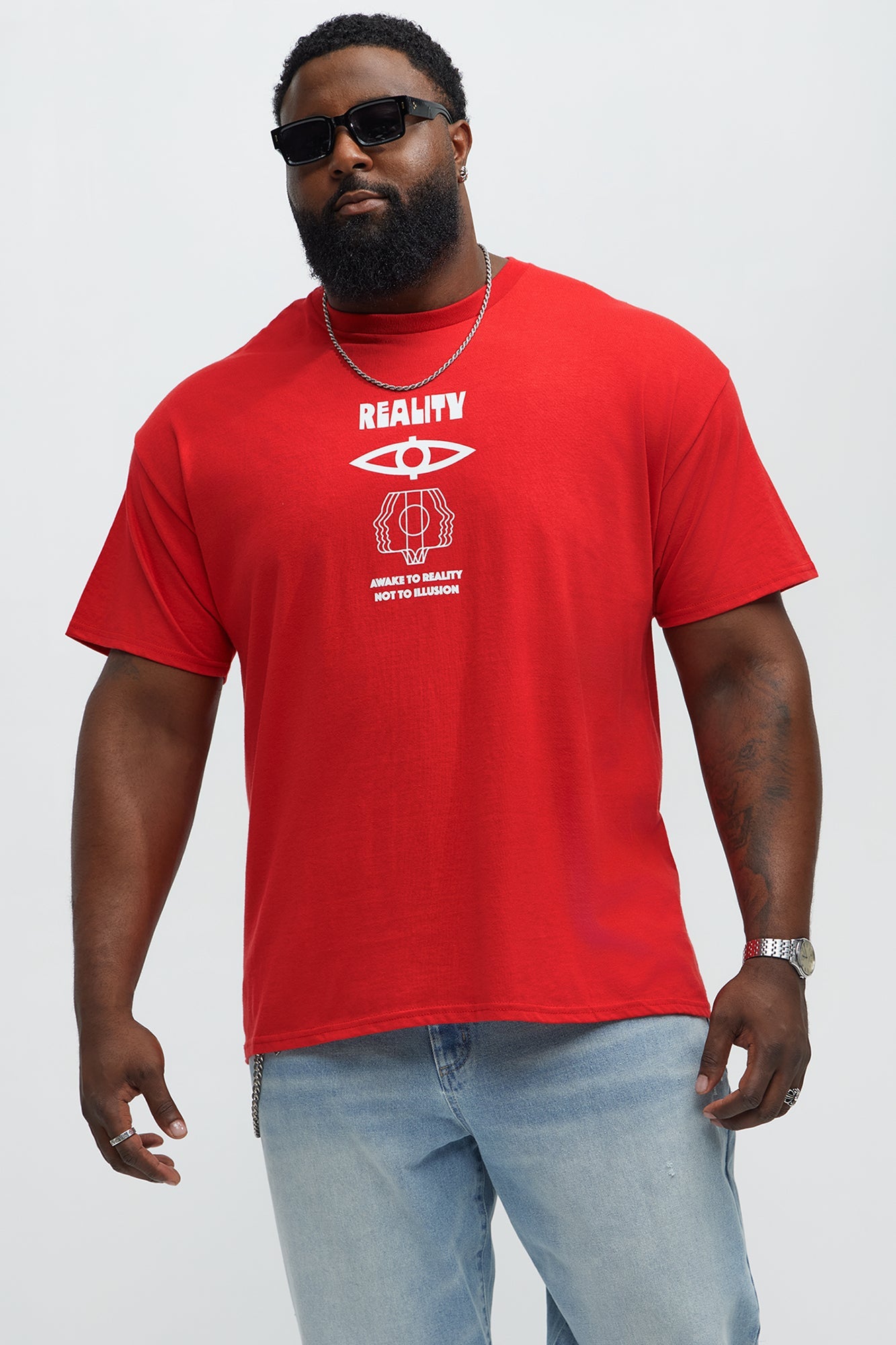 Reality Symbols Short Sleeve Tee - Red