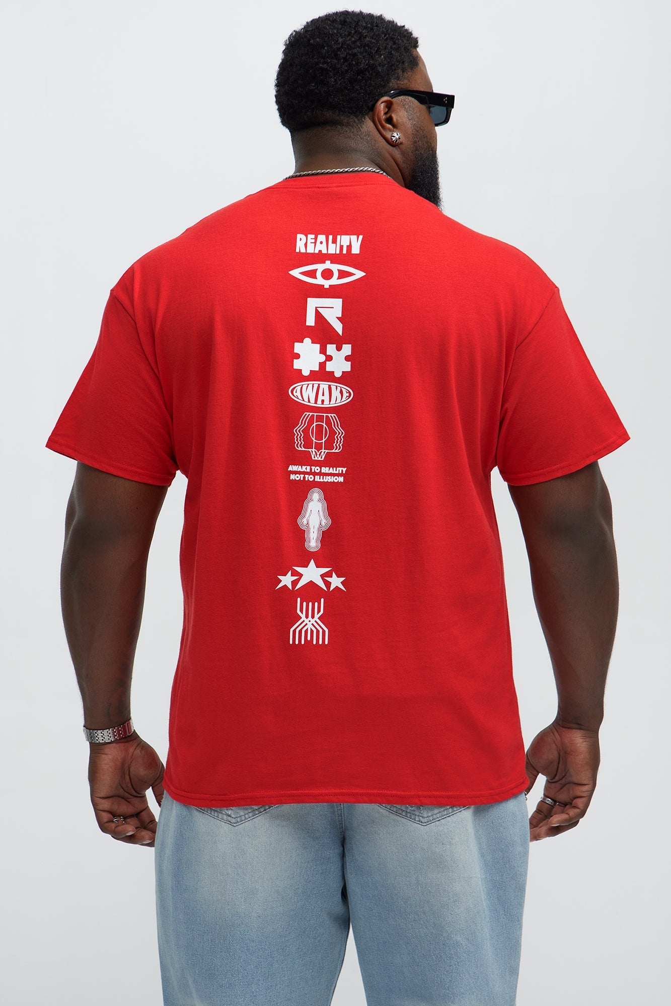 Reality Symbols Short Sleeve Tee - Red