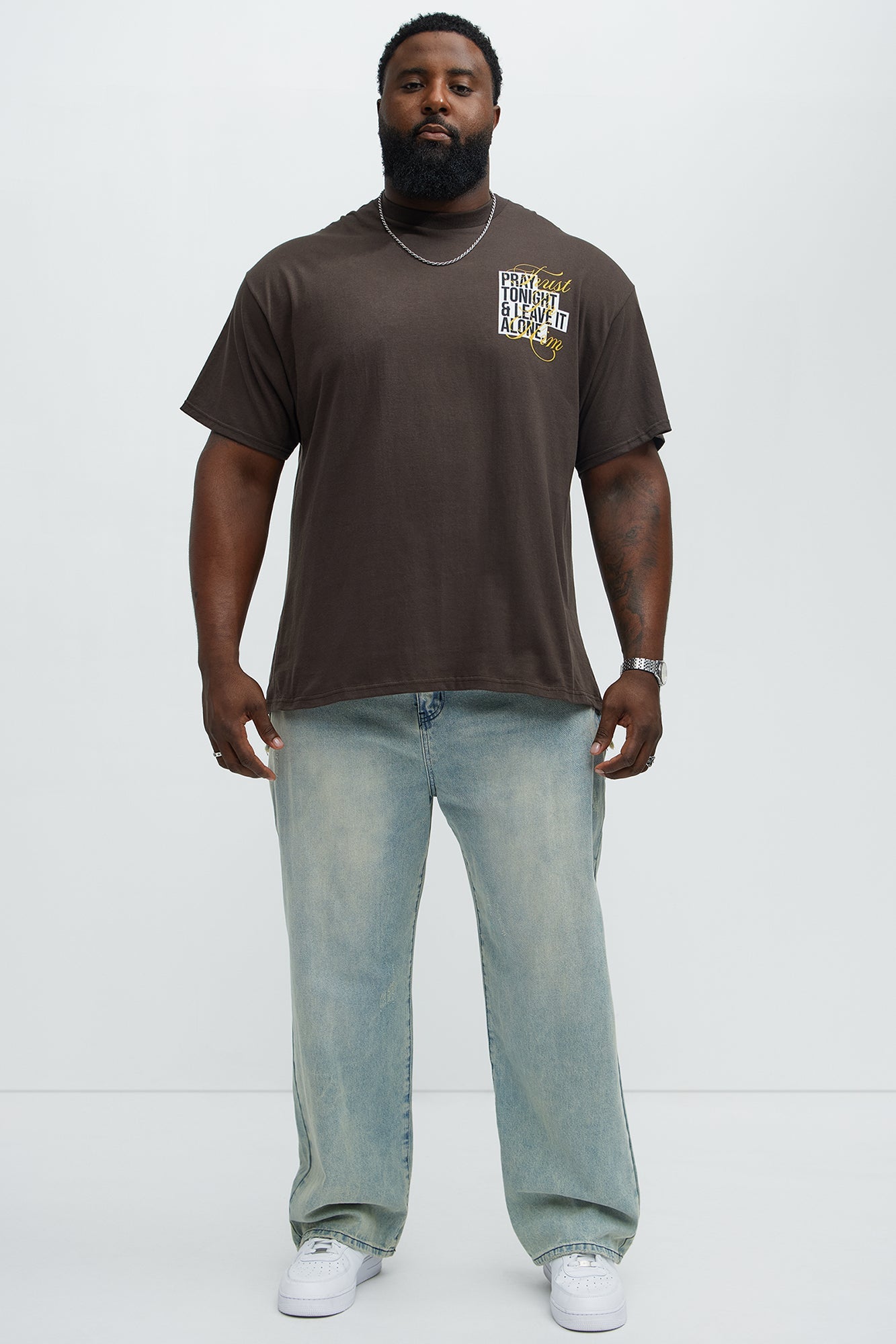 Trust In Him Short Sleeve Tee - Brown