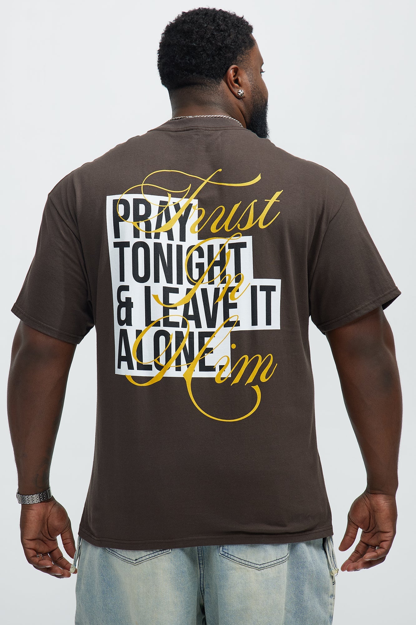 Trust In Him Short Sleeve Tee - Brown