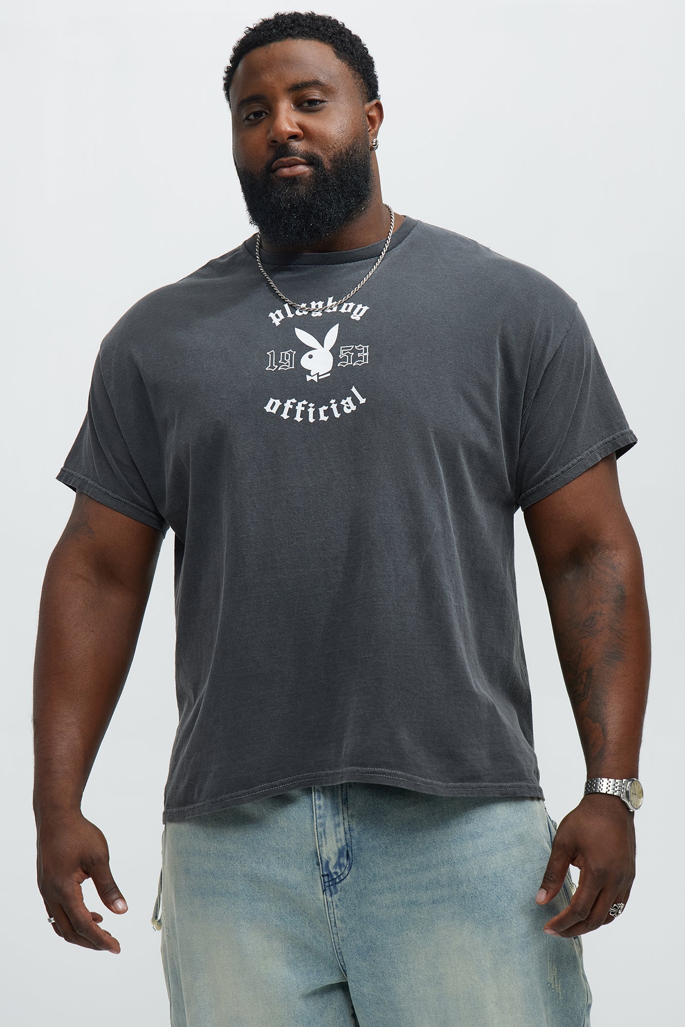 Playboy Official Pleasure Short Sleeve Tee - Charcoal