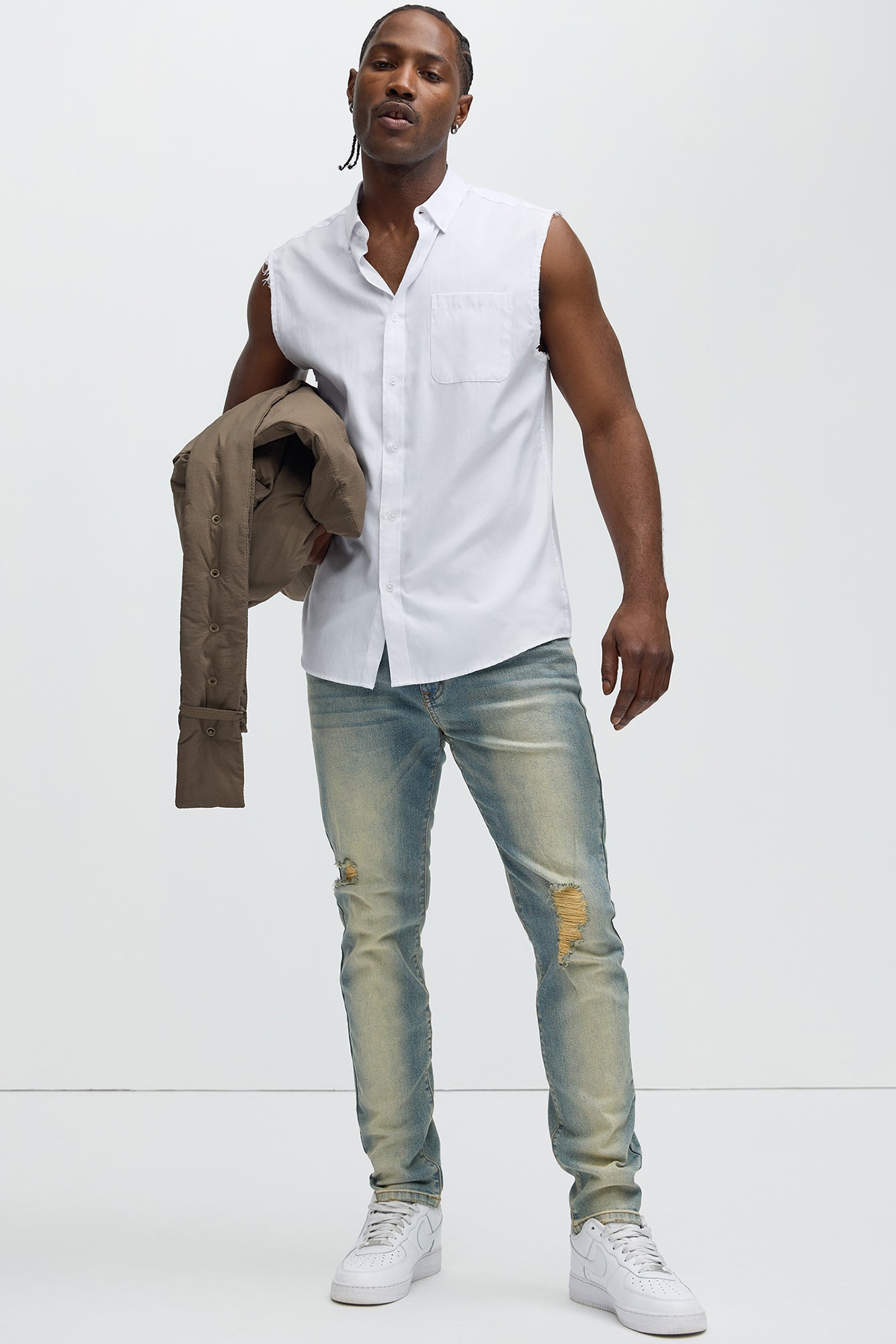 Take No L's Skinny Jean - Vintage Blue Wash