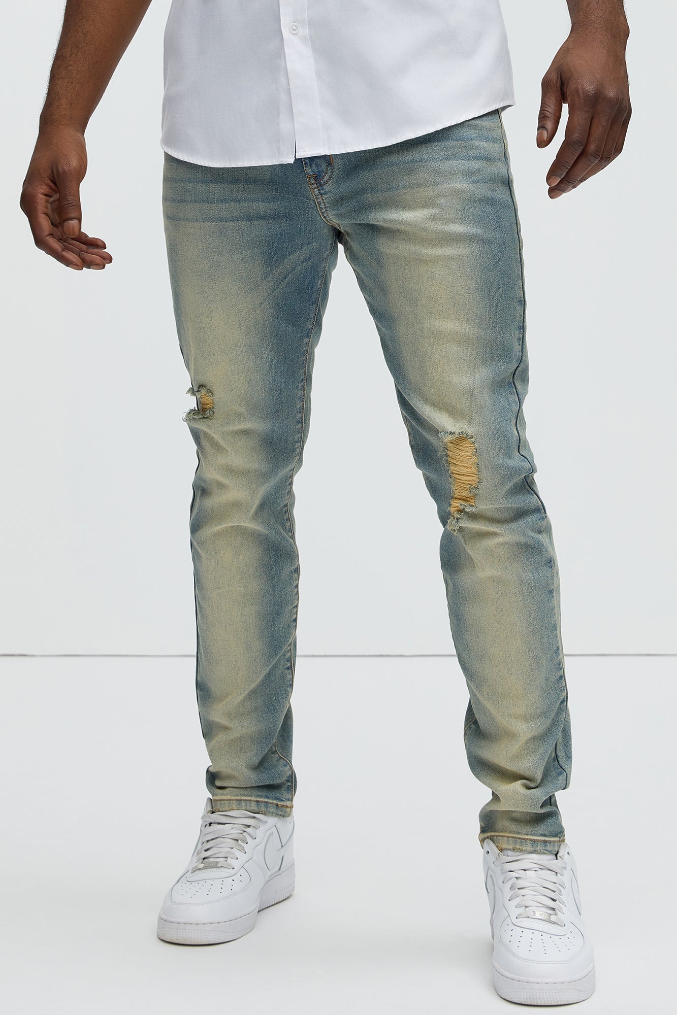 Take No L's Skinny Jean - Vintage Blue Wash