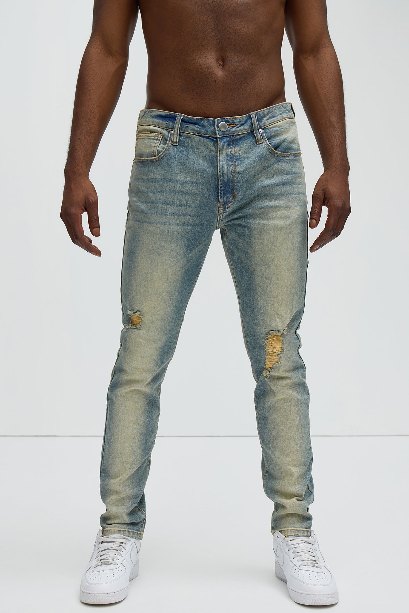Take No L's Skinny Jean - Vintage Blue Wash