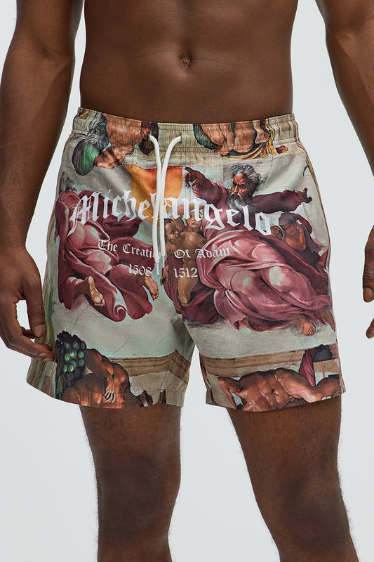 Michelangelo Art Swim Mid Trunk - Multi Color
