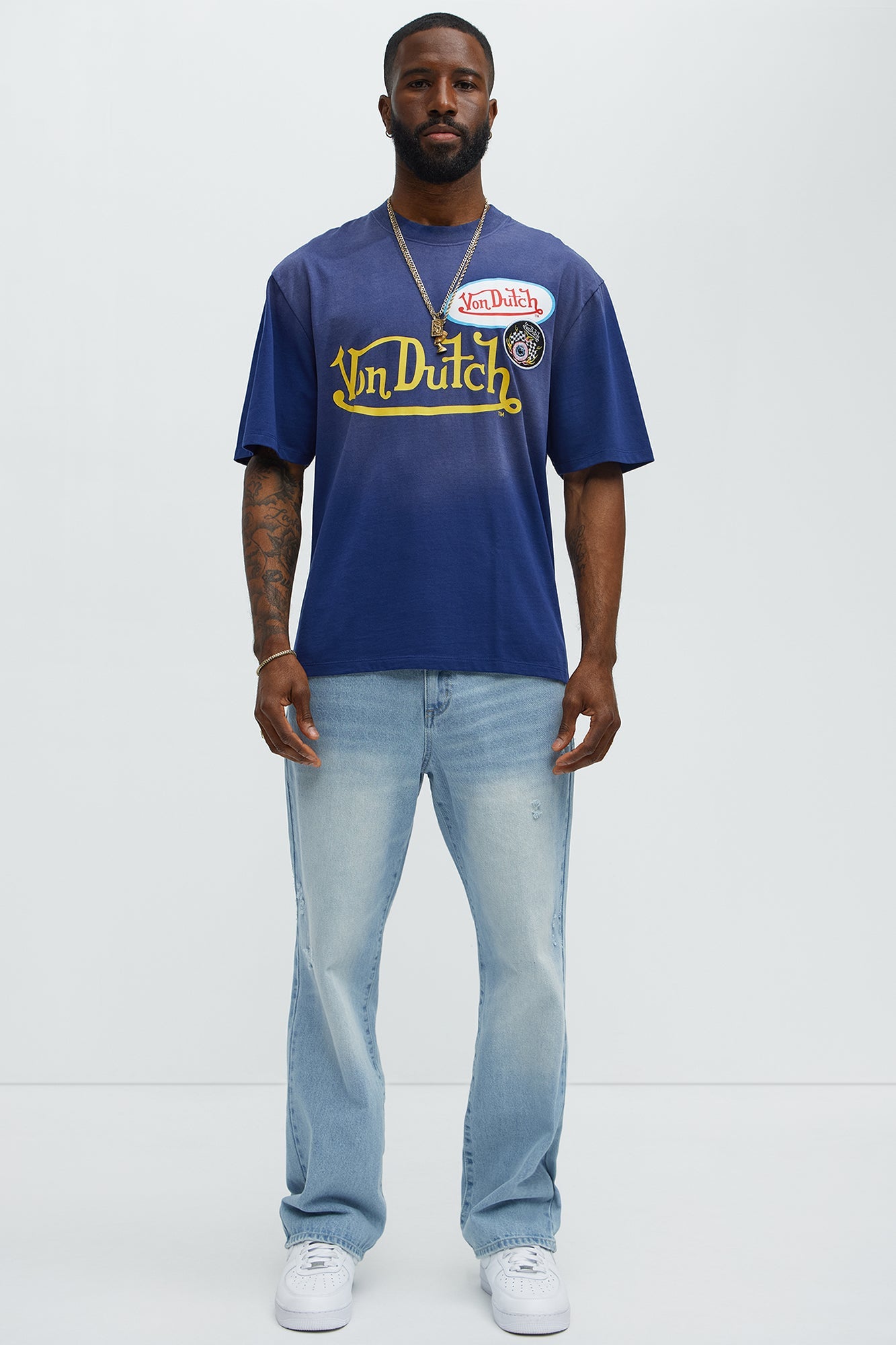 Von Dutch Patch Short Sleeve Crew Tee - Navy