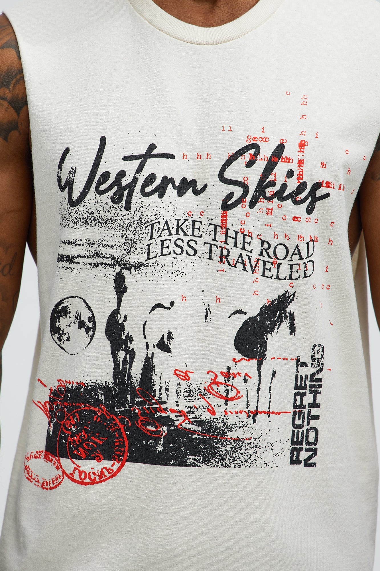 Western Skies Muscle Tee - Natural