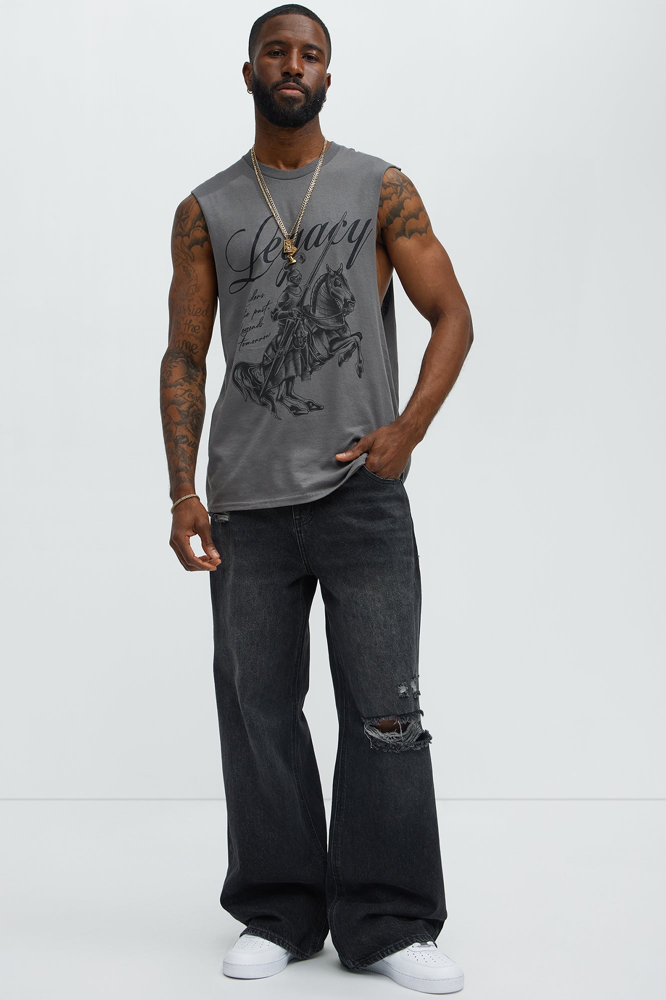 Legacy Muscle Tee - Charcoal