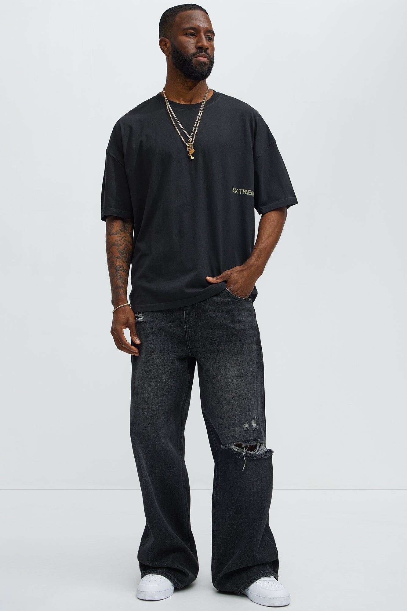 Extreme Shine Oversized Short Sleeve Tee - Black Wash