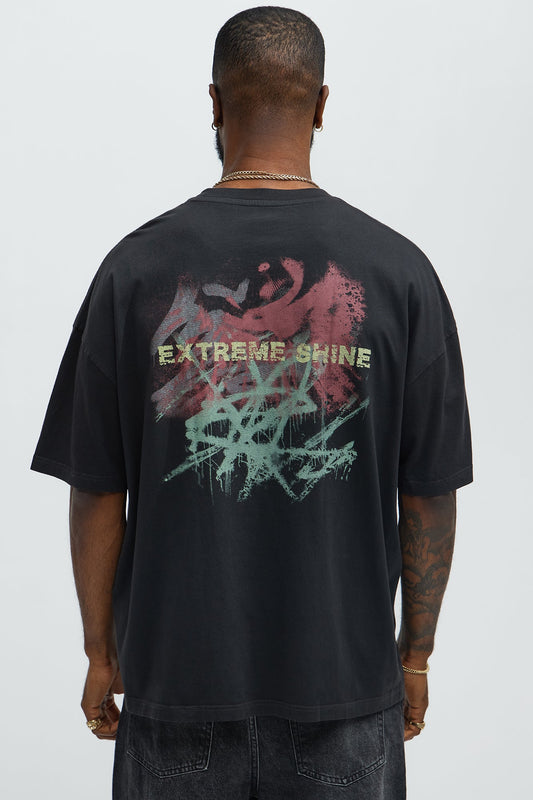 Extreme Shine Oversized Short Sleeve Tee - Black Wash