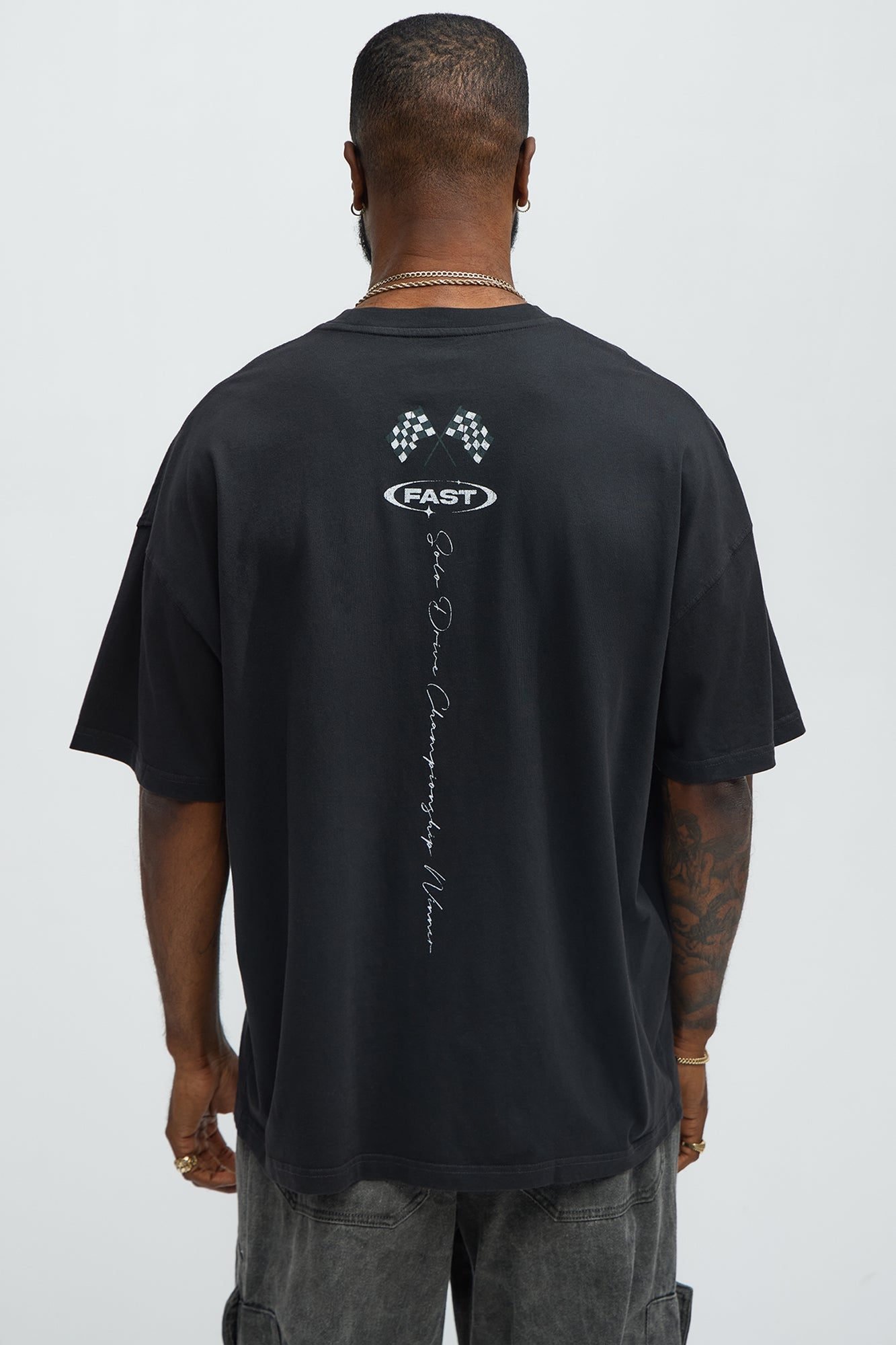Tropical Racers Oversized Short Sleeve Tee - Black Wash