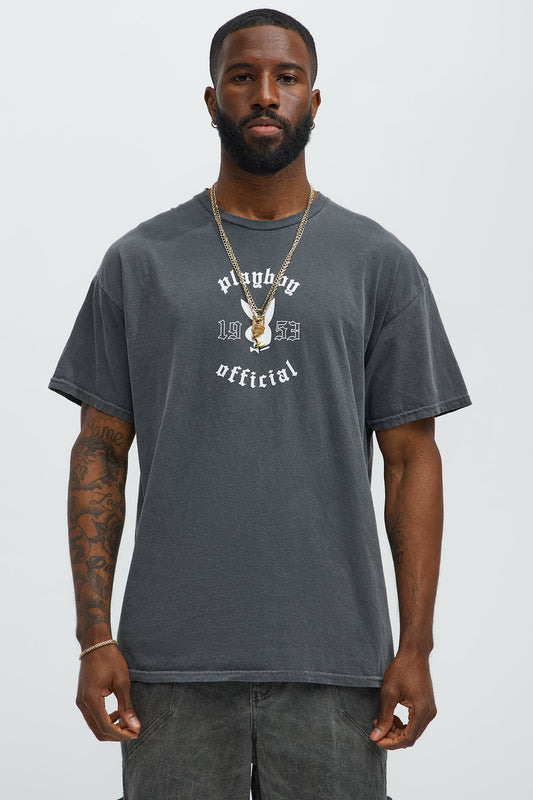 Playboy Official Pleasure Short Sleeve Tee - Charcoal