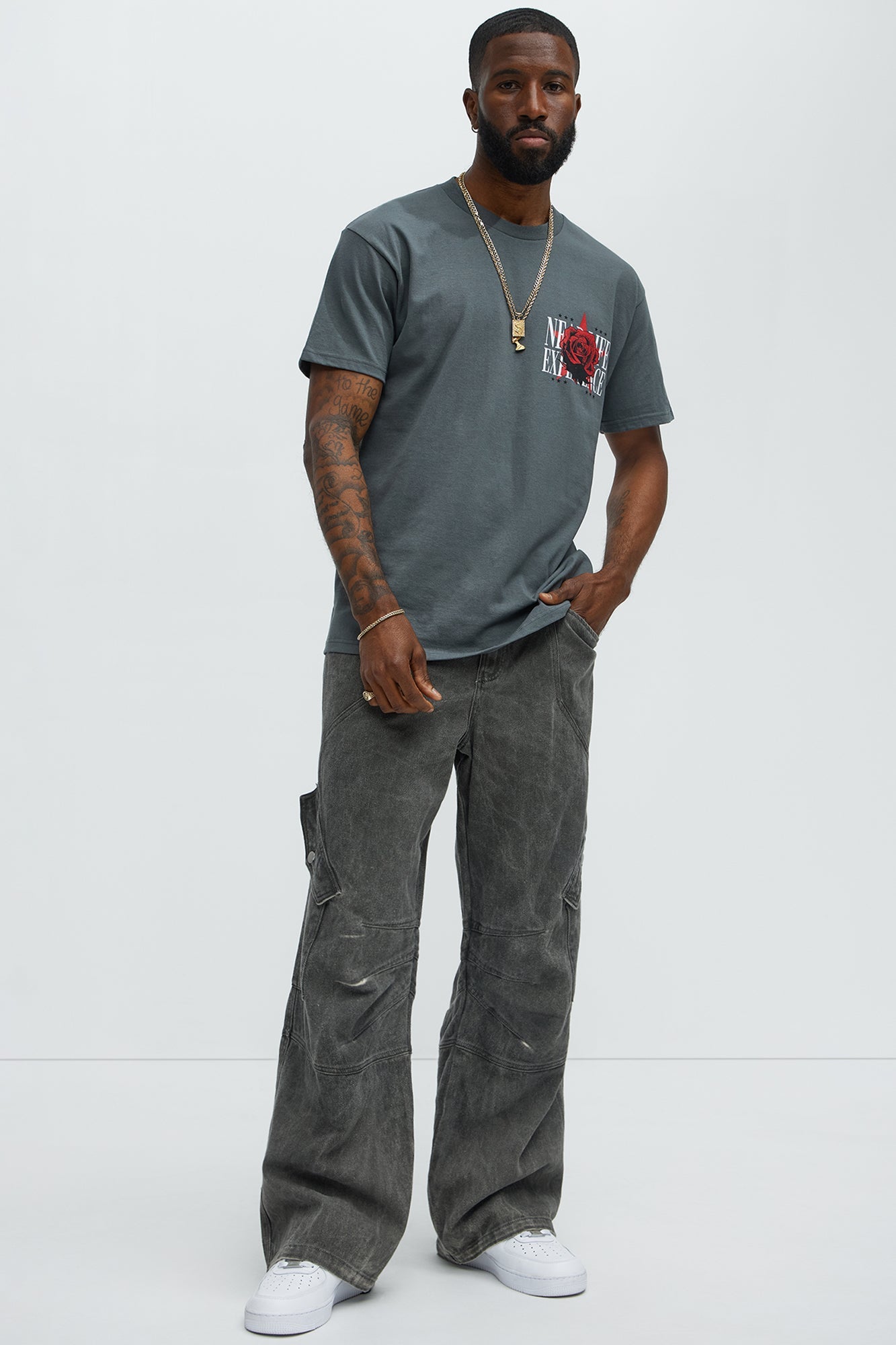 Clinging To Power Short Sleeve Tee - Grey