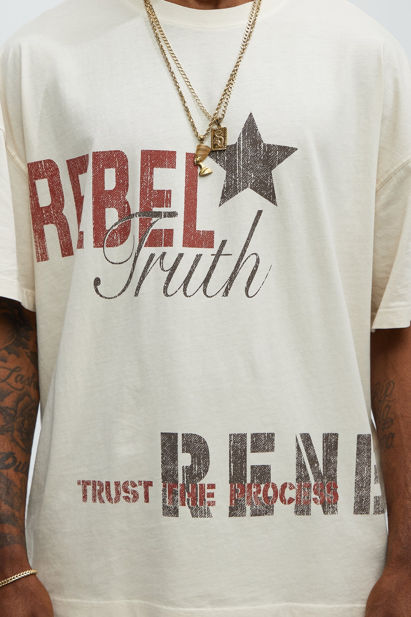 Rebel In Control Oversized Short Sleeve Tee - Cream