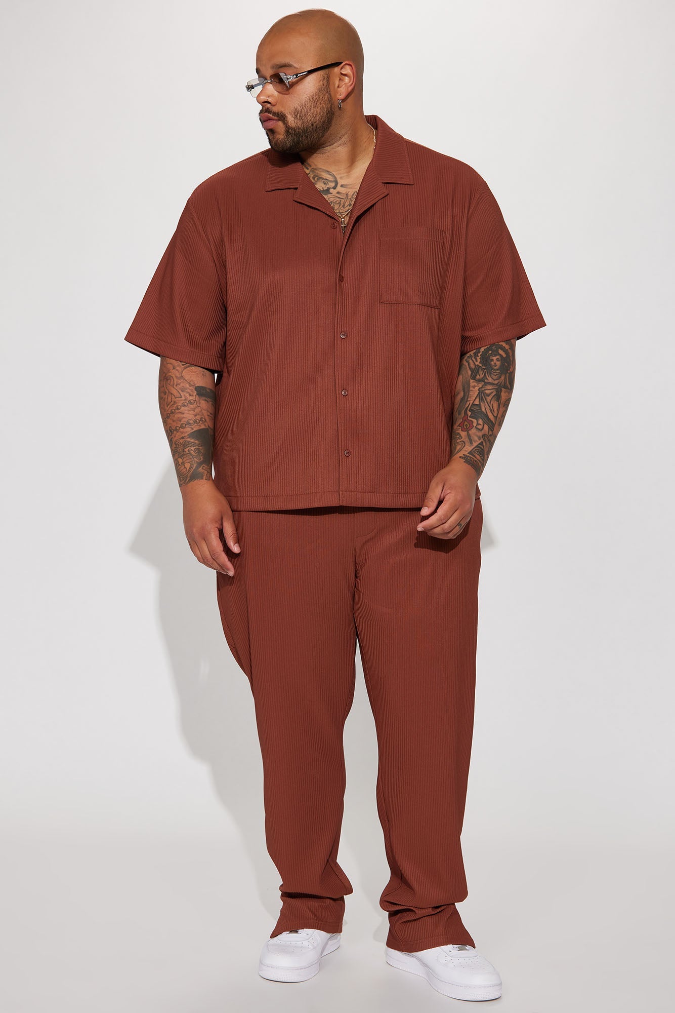 Show Up Slim Slit Pants - Chocolate