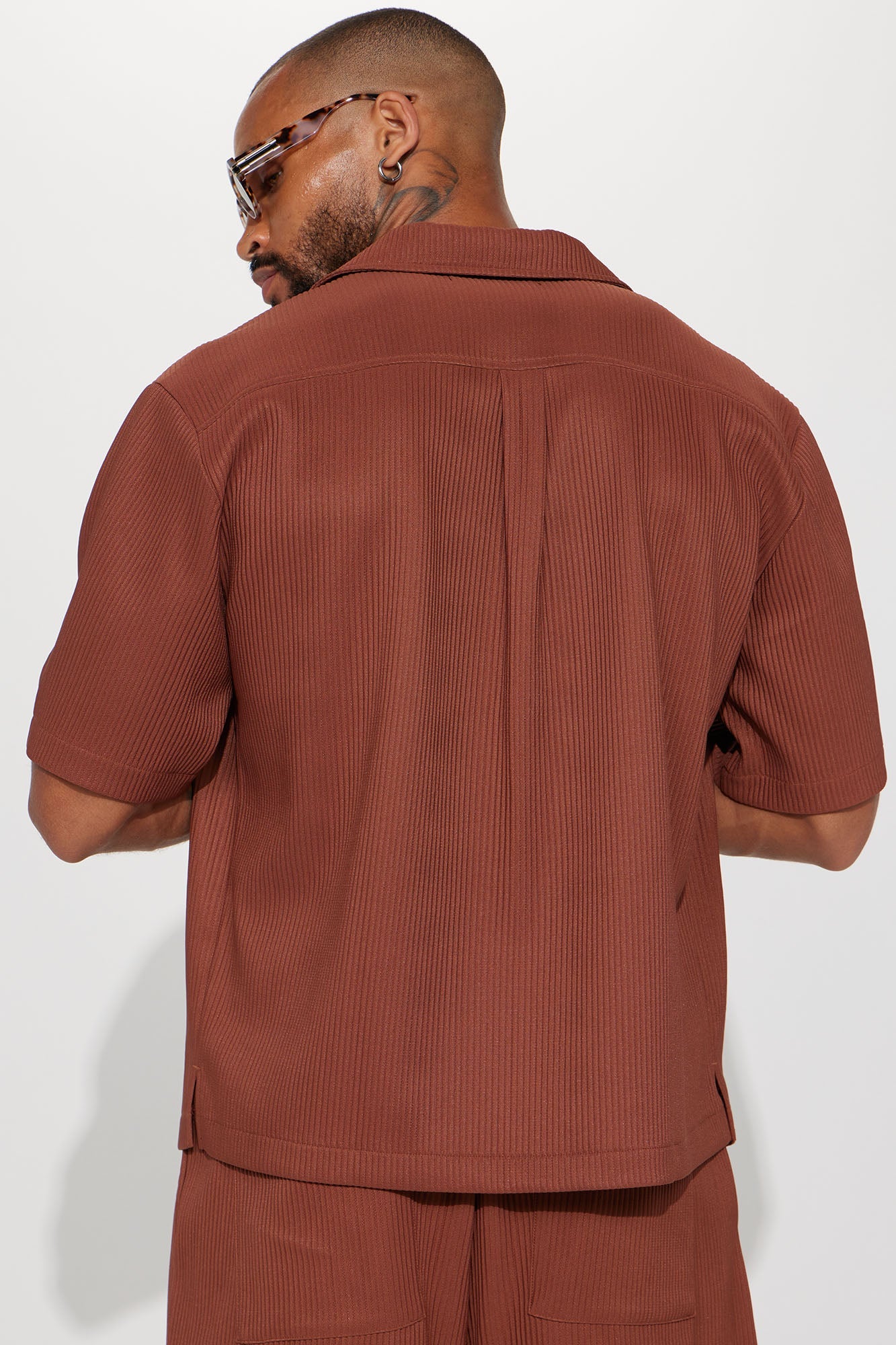 Show Up Short Sleeve Cuban Shirt - Chocolate