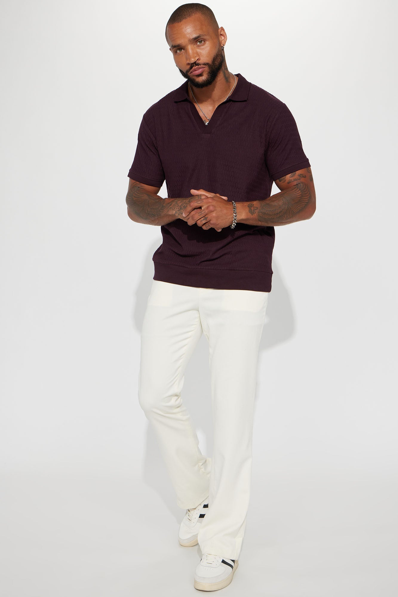 Papi Short Sleeve Polo - Burgundy