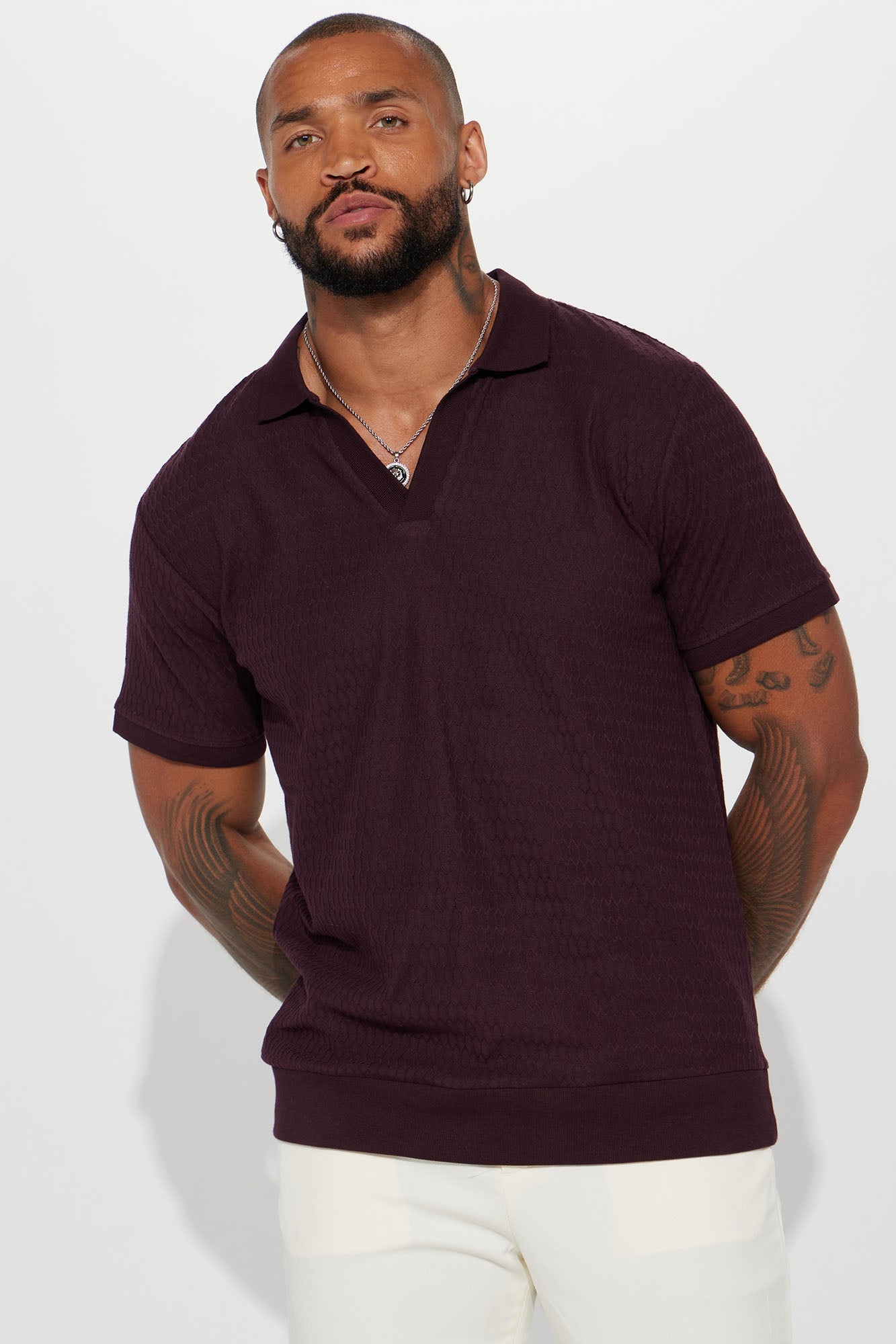 Papi Short Sleeve Polo - Burgundy
