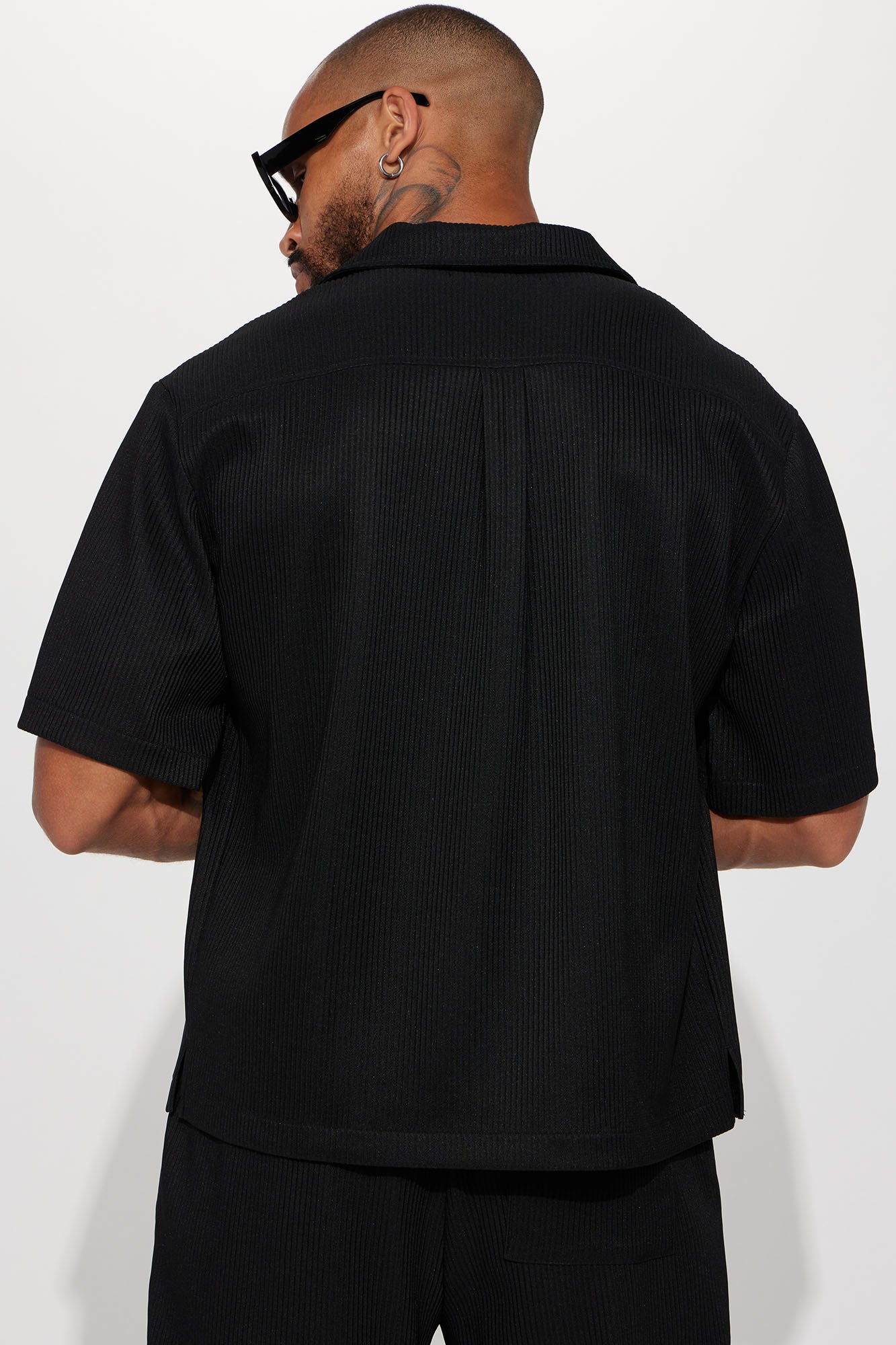Show Up Short Sleeve Cuban Shirt - Black