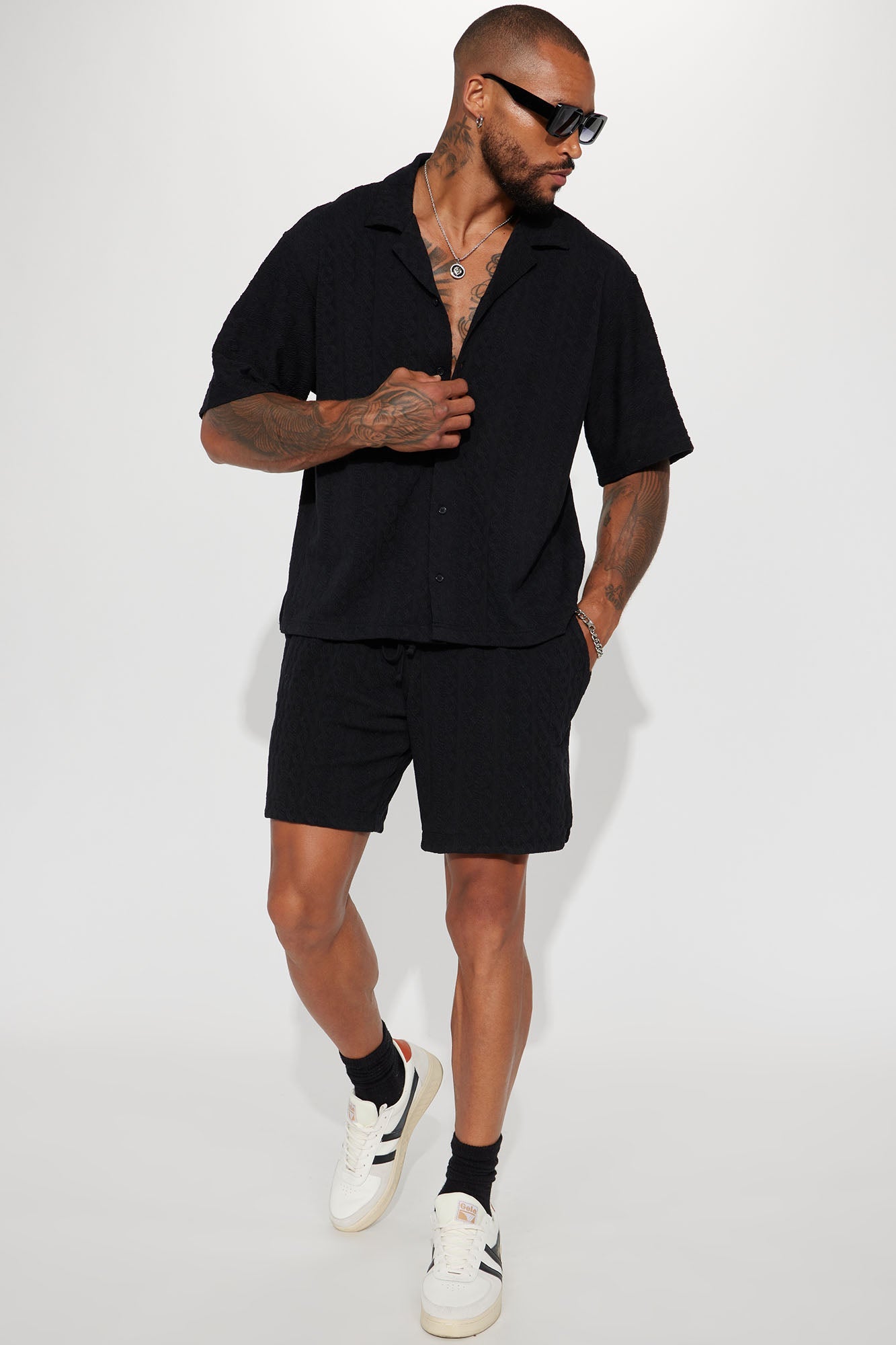 Check My Bank Statement Knit Shorts - Black