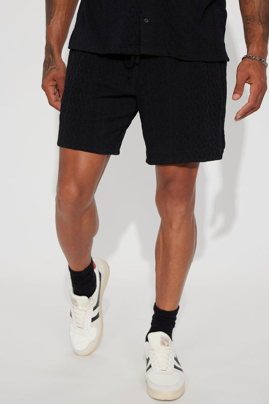 Check My Bank Statement Knit Shorts - Black