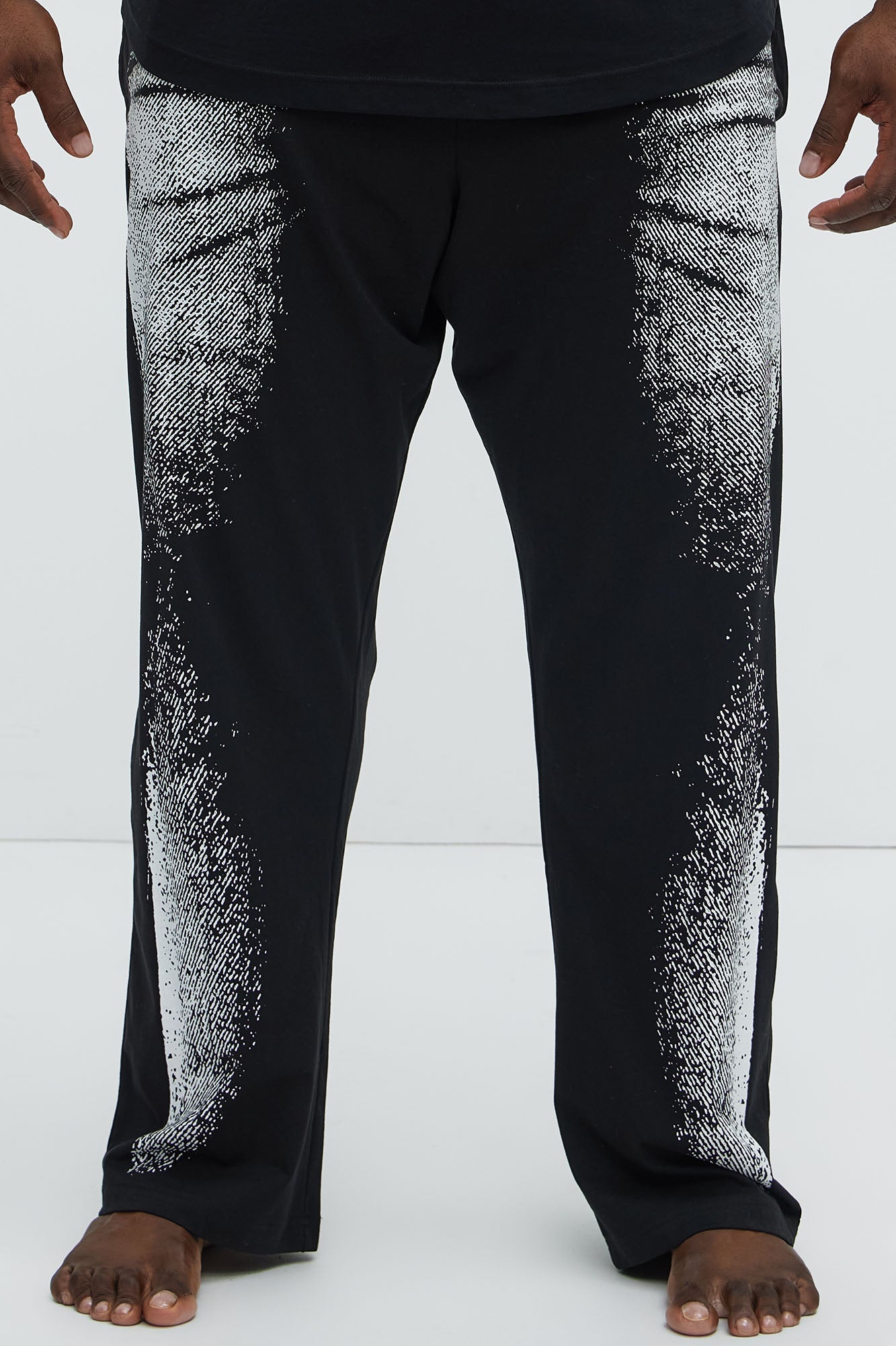 Printed Jean Relaxed Lounge Pants - Black/combo