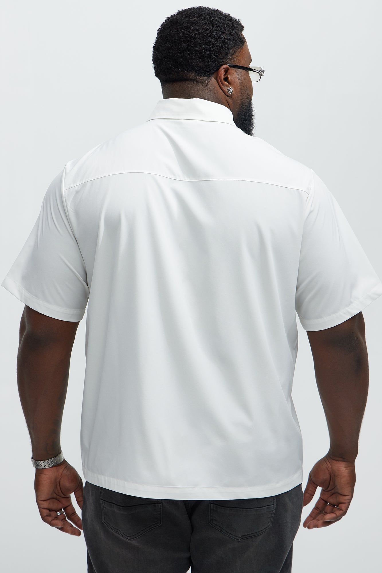 Smoking Skeleton Graphic Button Up Shirt - White