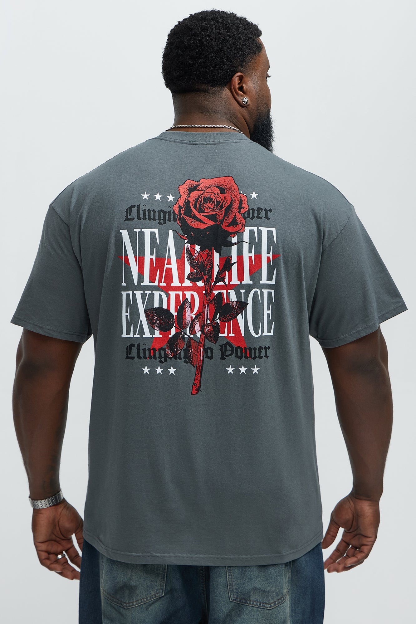 Clinging To Power Short Sleeve Tee - Grey