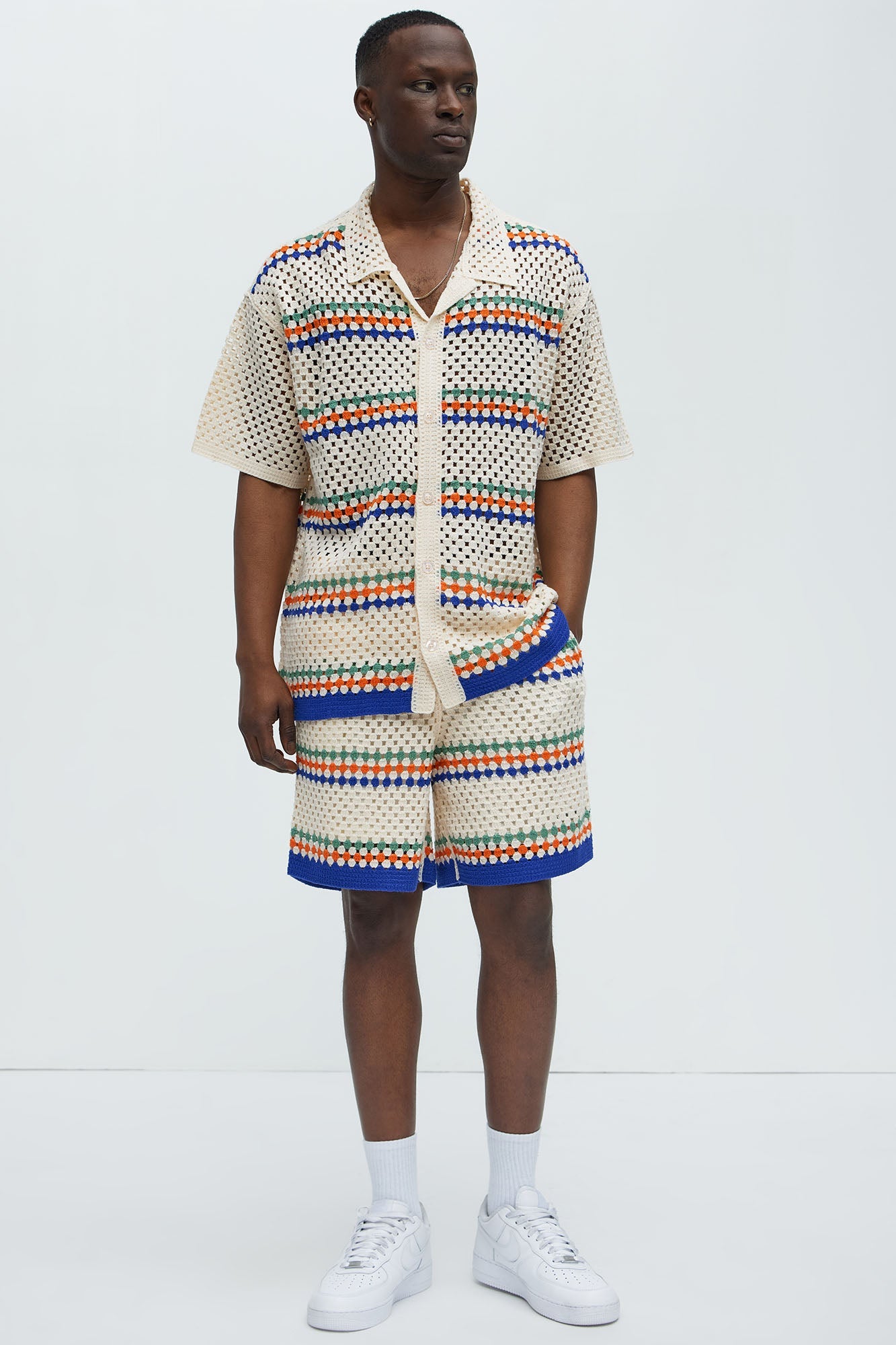 Anderson Crochet Cuban Collar - Cream/combo