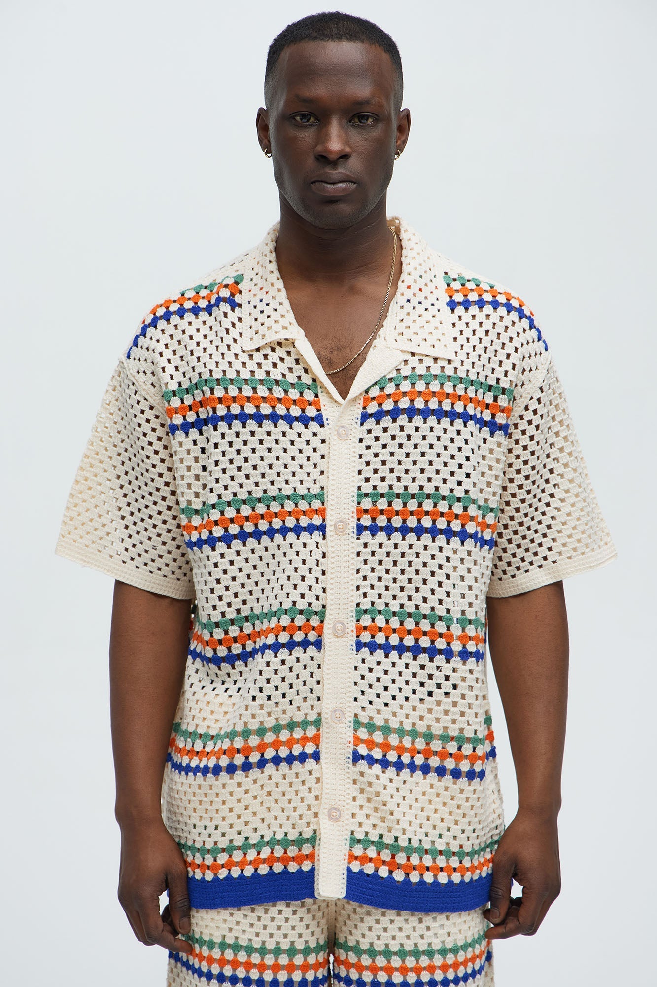 Anderson Crochet Cuban Collar - Cream/combo