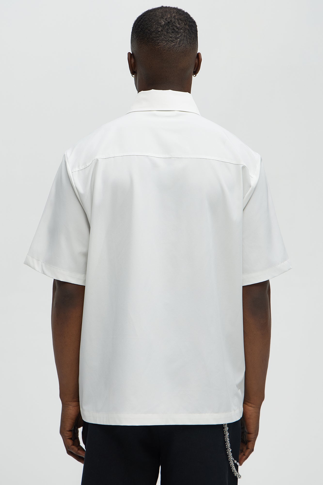 Smoking Skeleton Graphic Button Up Shirt - White