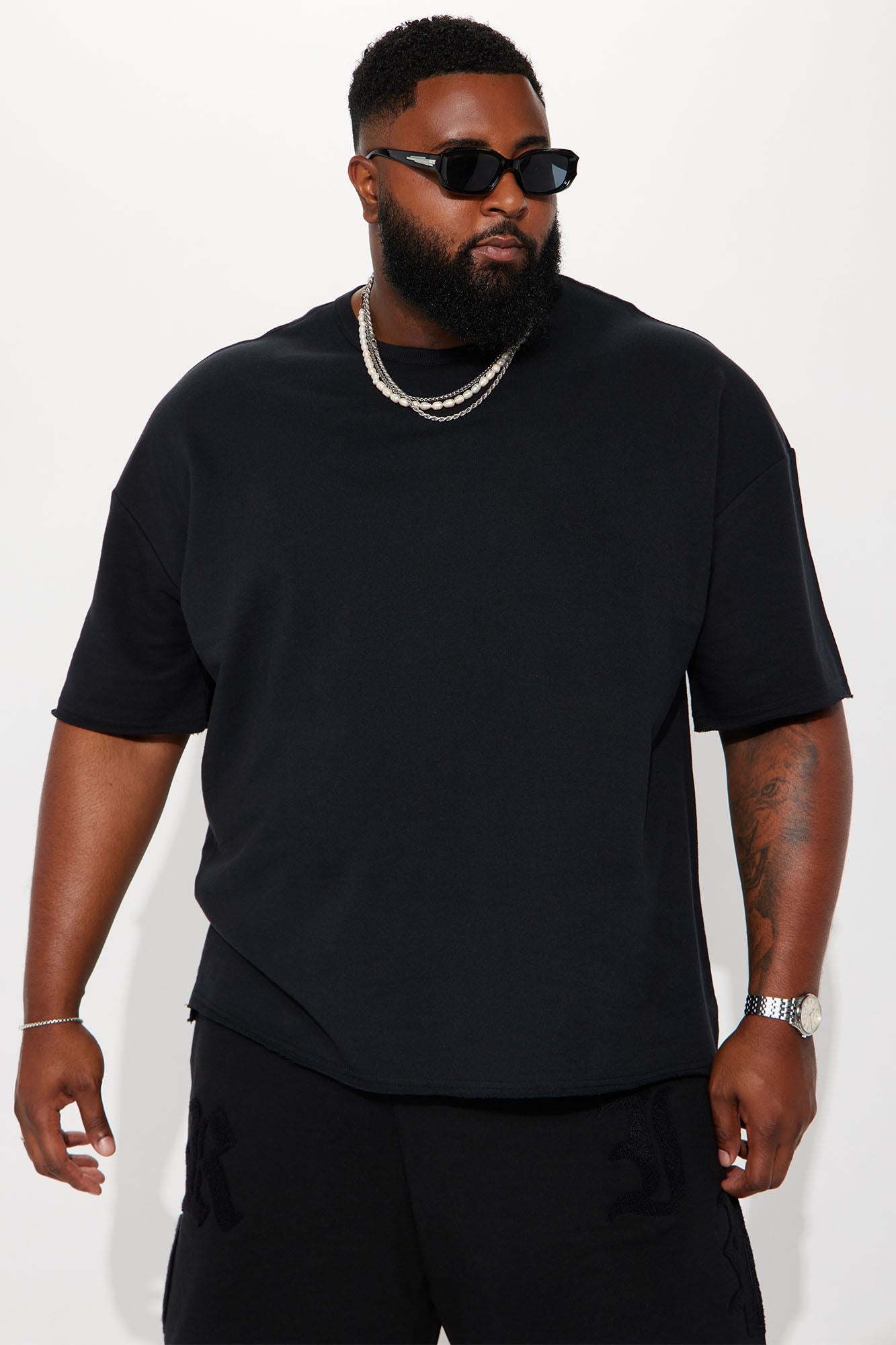 I Like How It Looks Oversized Terry Short Sleeve Tee - Black