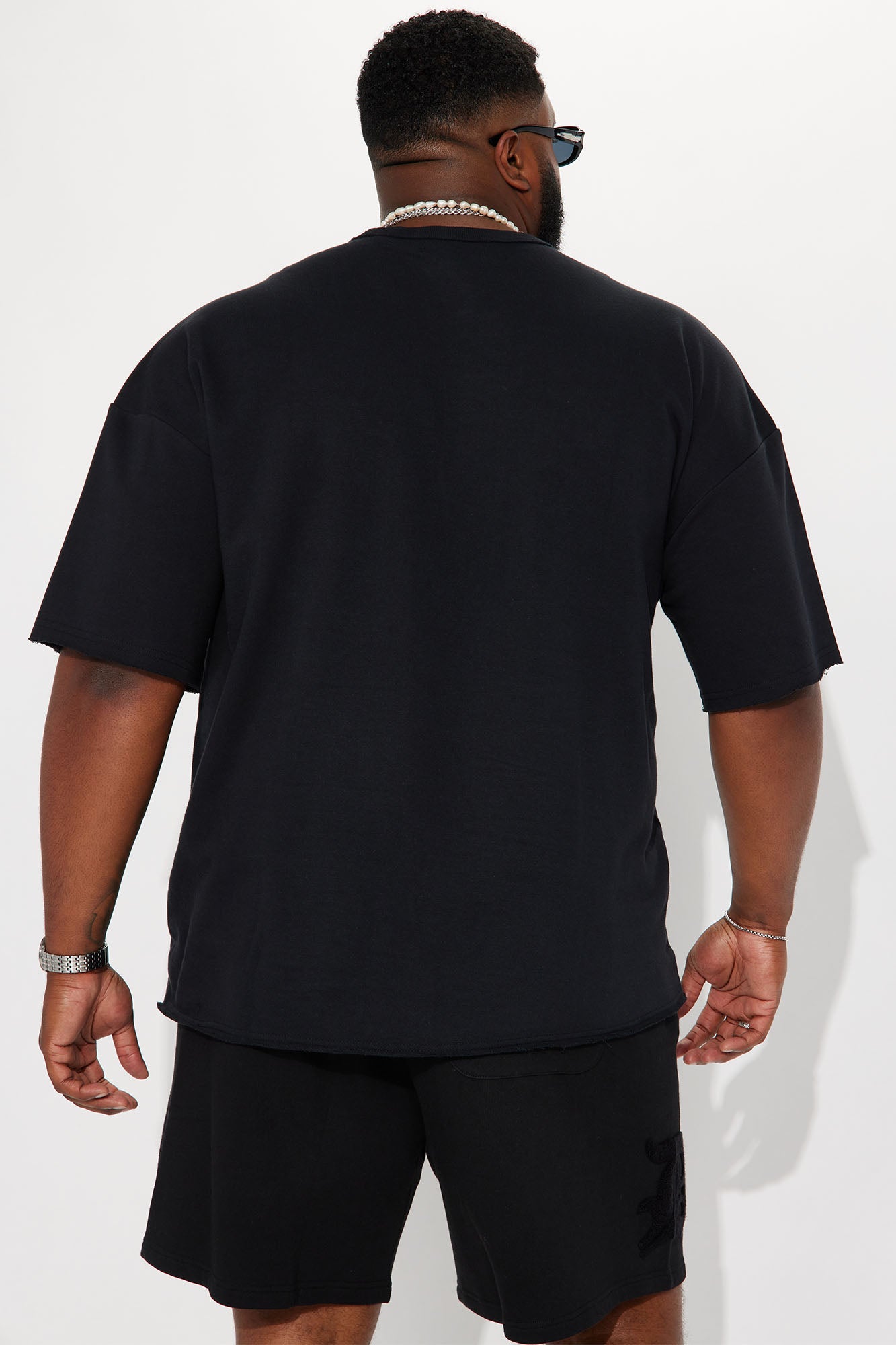 I Like How It Looks Oversized Terry Short Sleeve Tee - Black