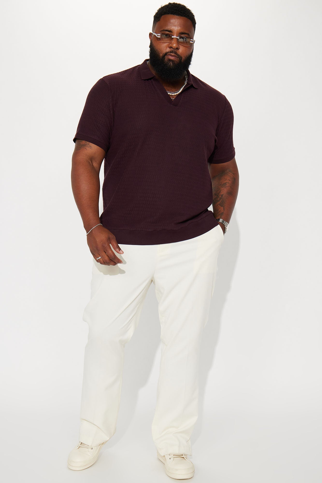 Papi Short Sleeve Polo - Burgundy