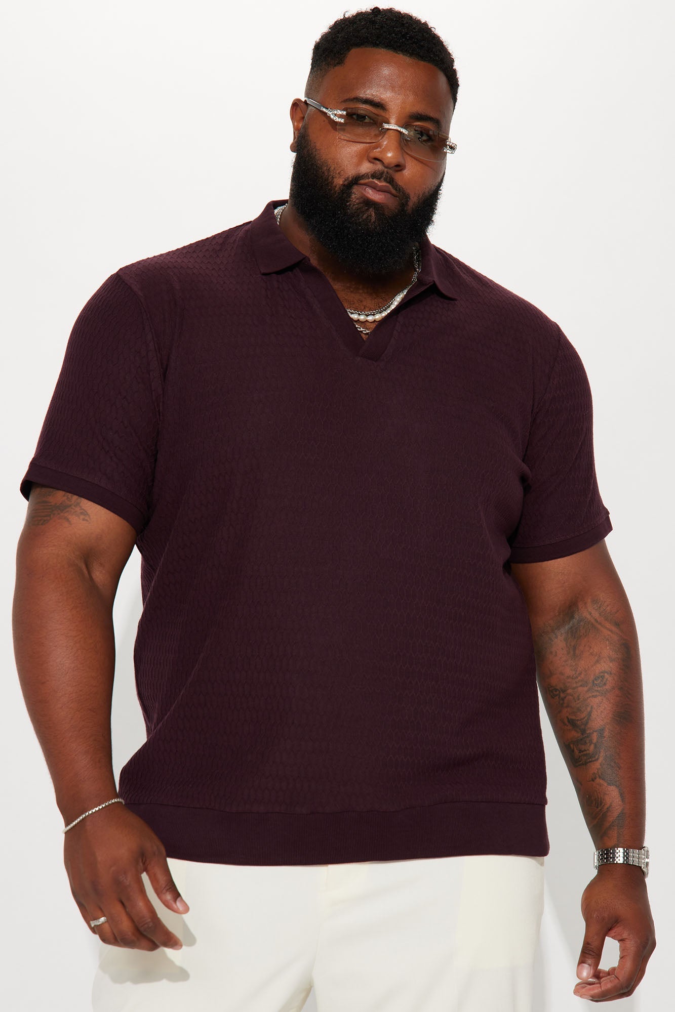 Papi Short Sleeve Polo - Burgundy