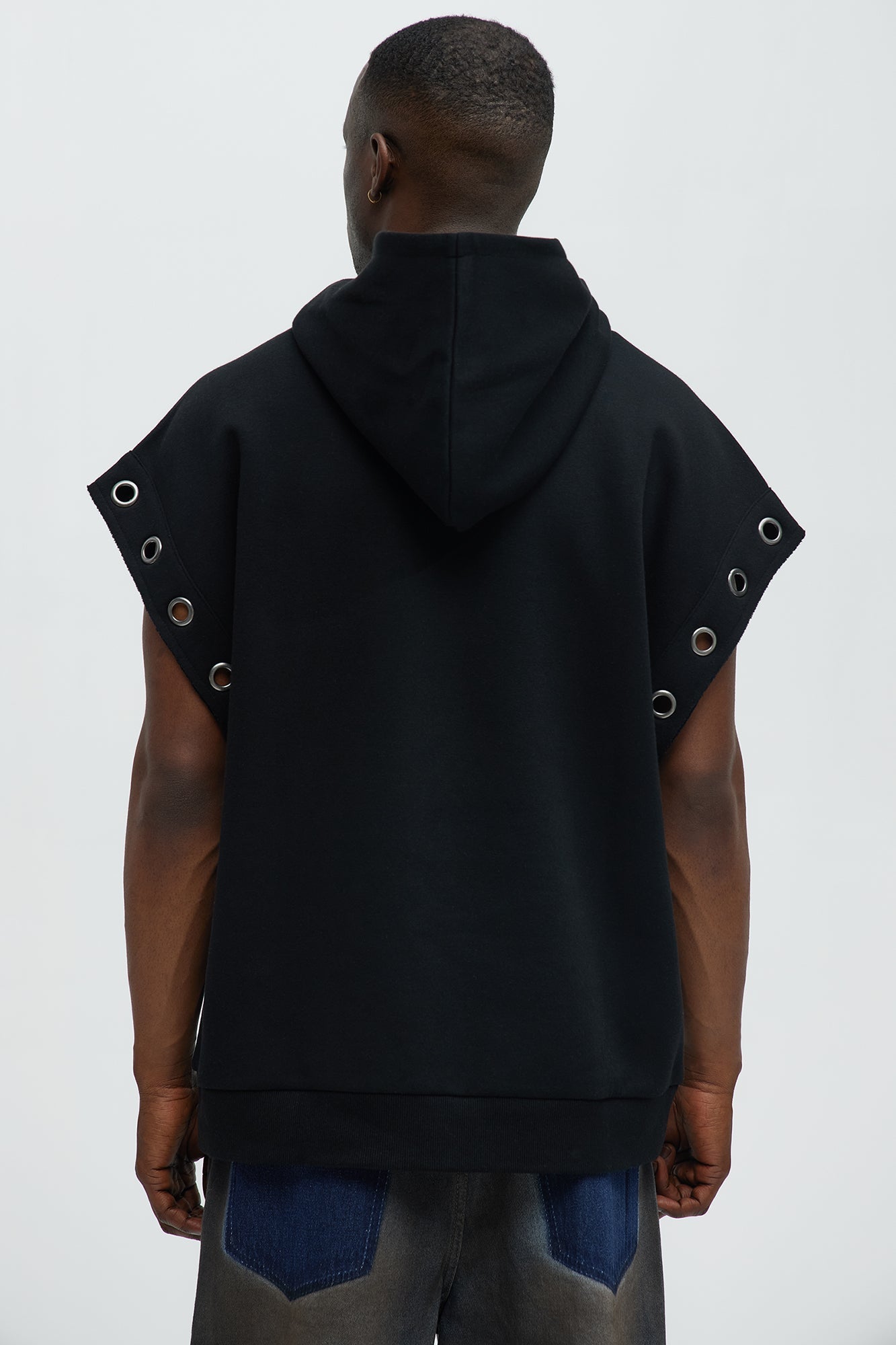Tyson Ring Sleeveless Hoodie - Black