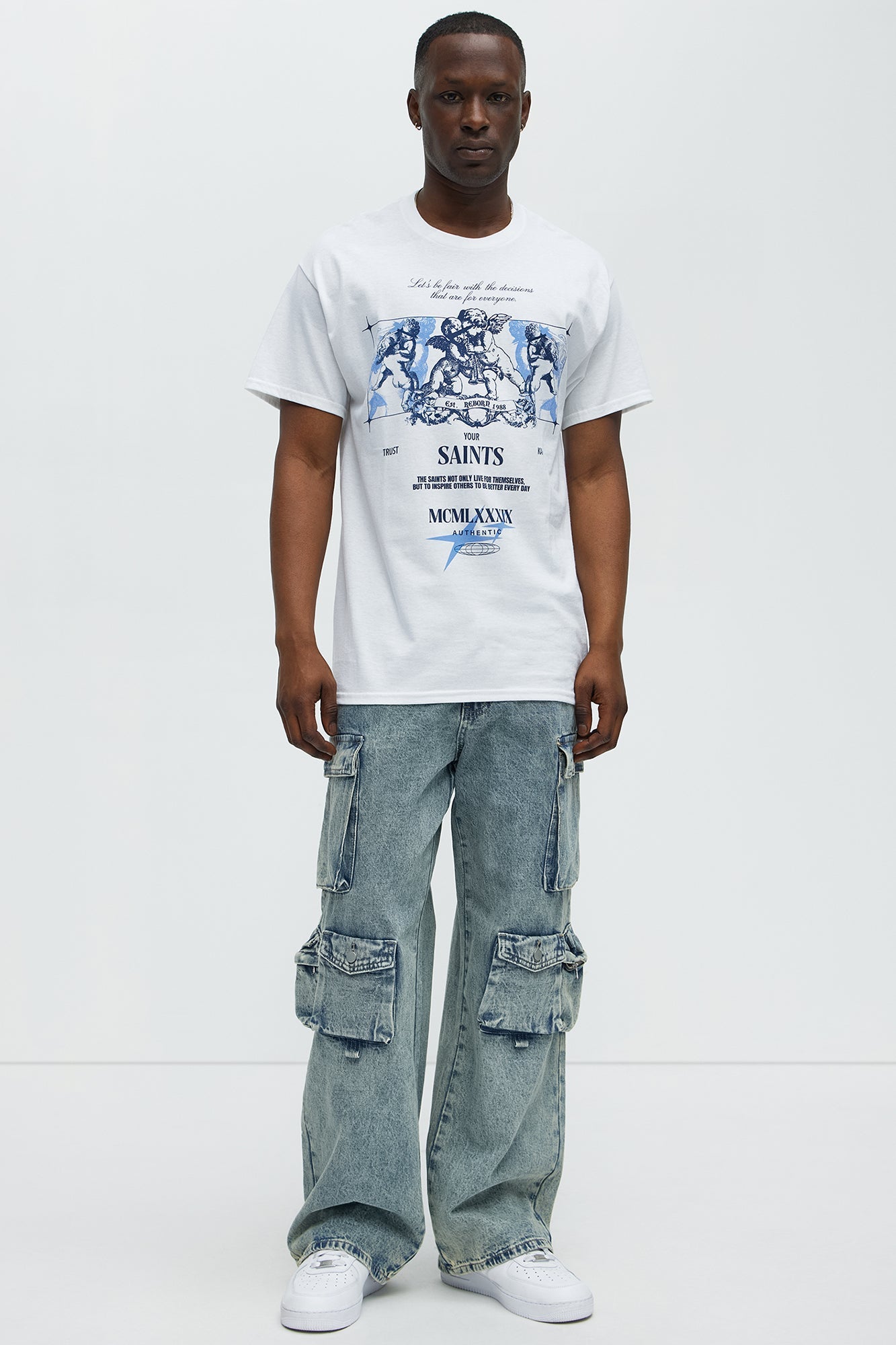 Celestial Saints Short Sleeve Tee - White