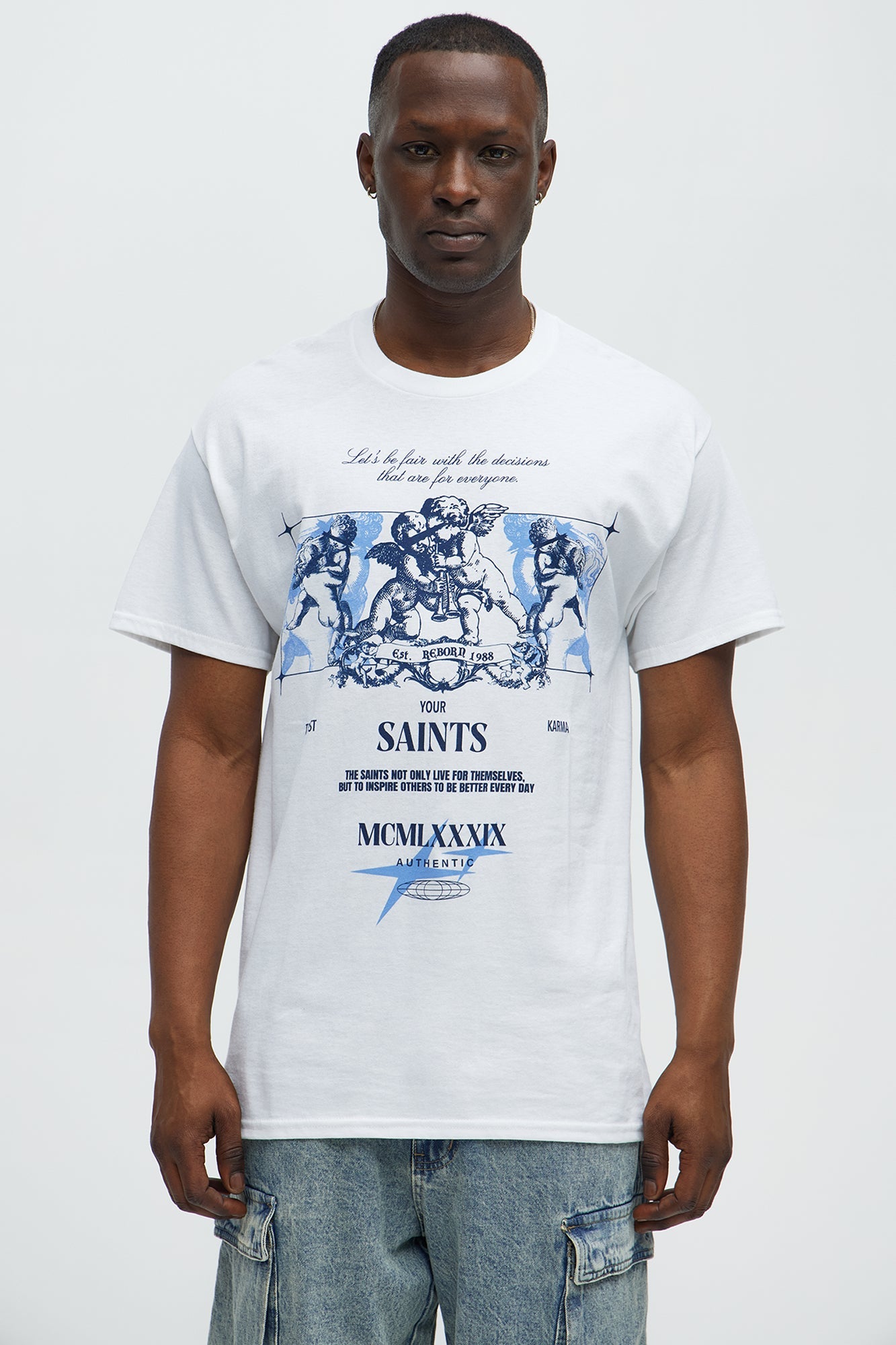 Celestial Saints Short Sleeve Tee - White