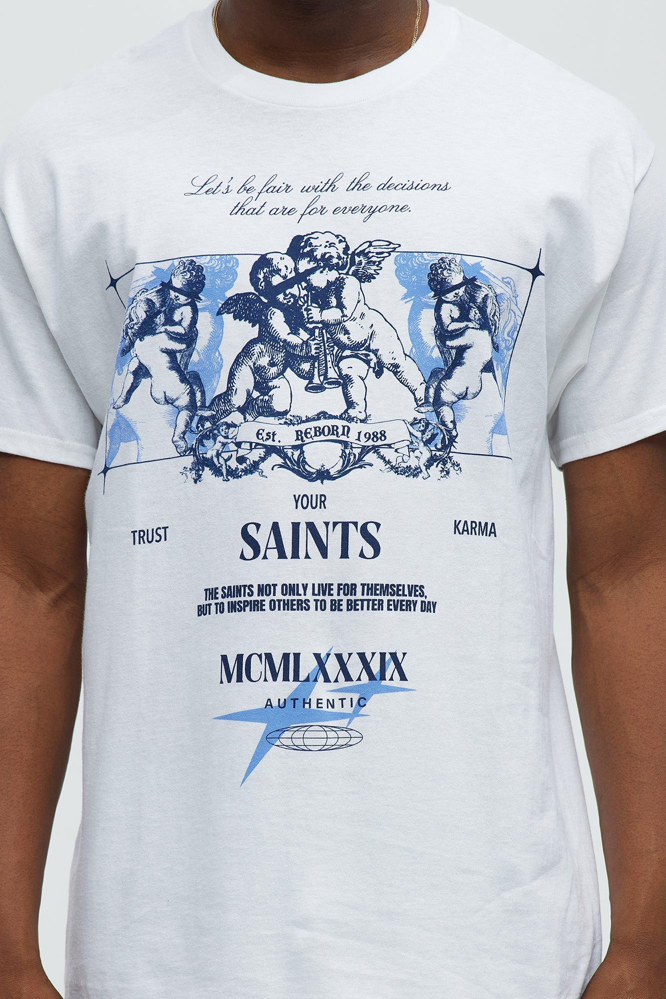 Celestial Saints Short Sleeve Tee - White