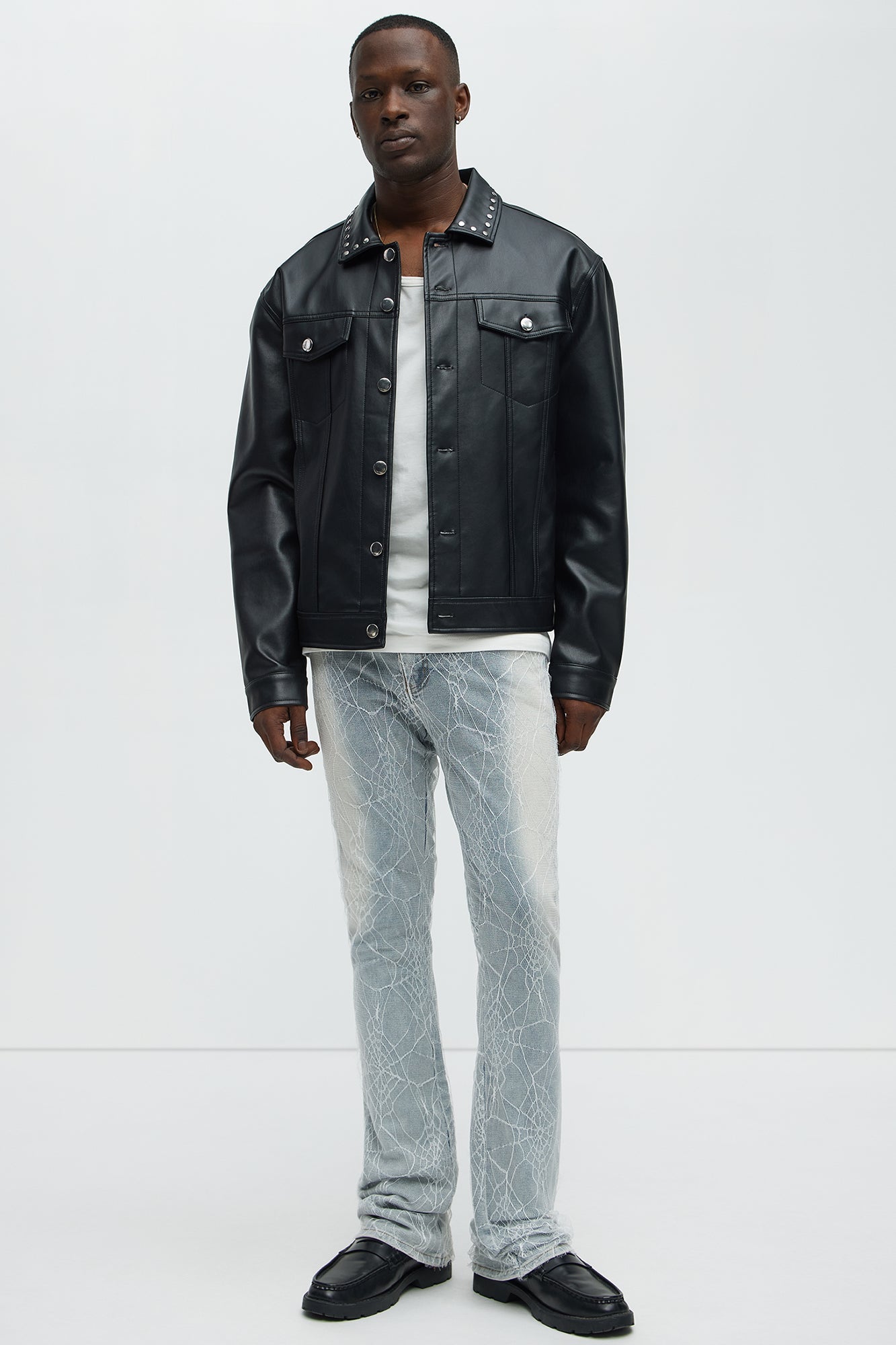 Stacked Skinny Flare Laced Jeans - Light Wash