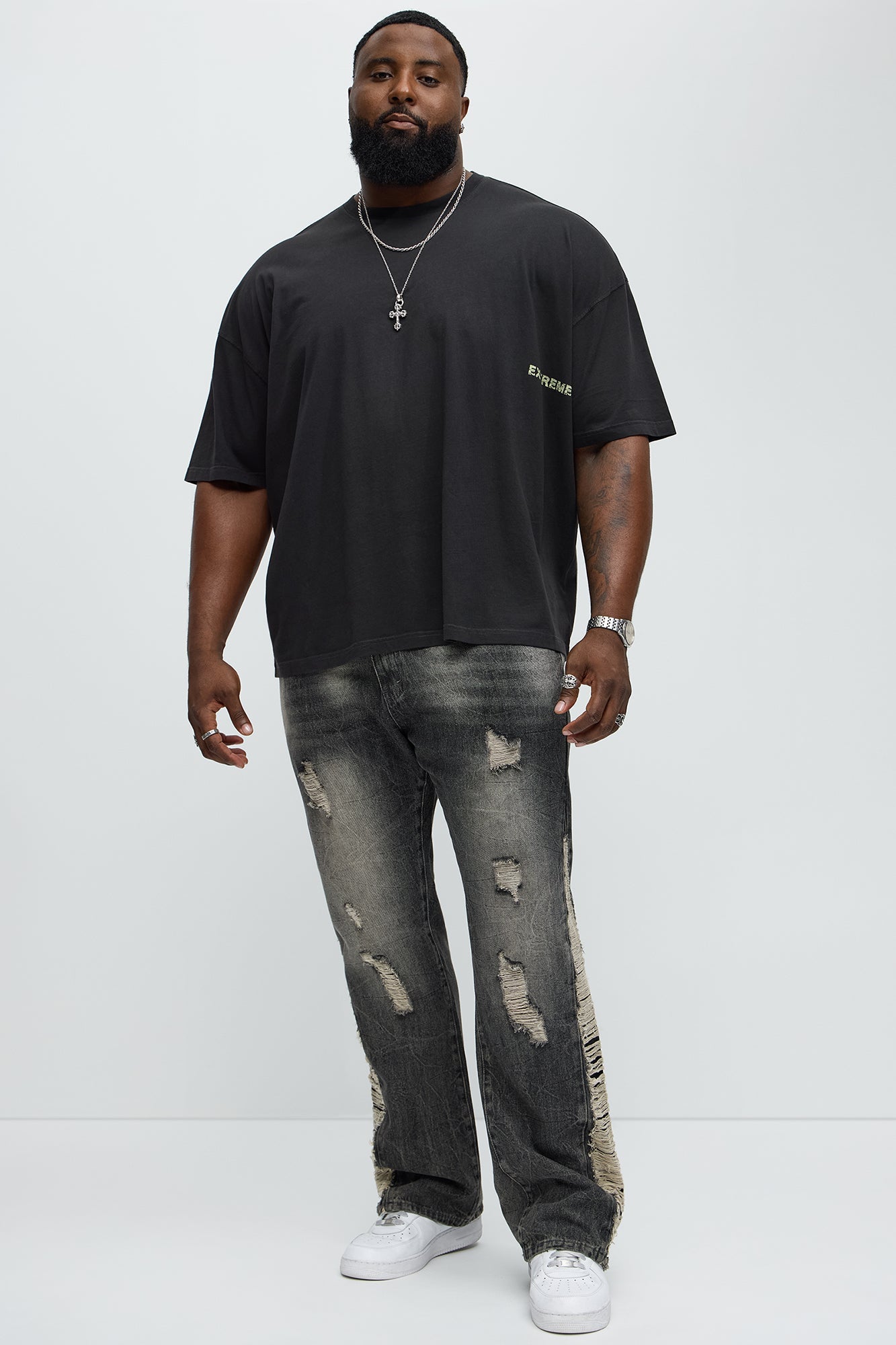 Extreme Shine Oversized Short Sleeve Tee - Black Wash