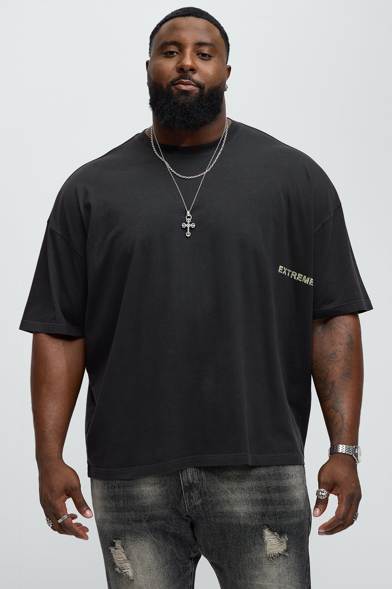 Extreme Shine Oversized Short Sleeve Tee - Black Wash