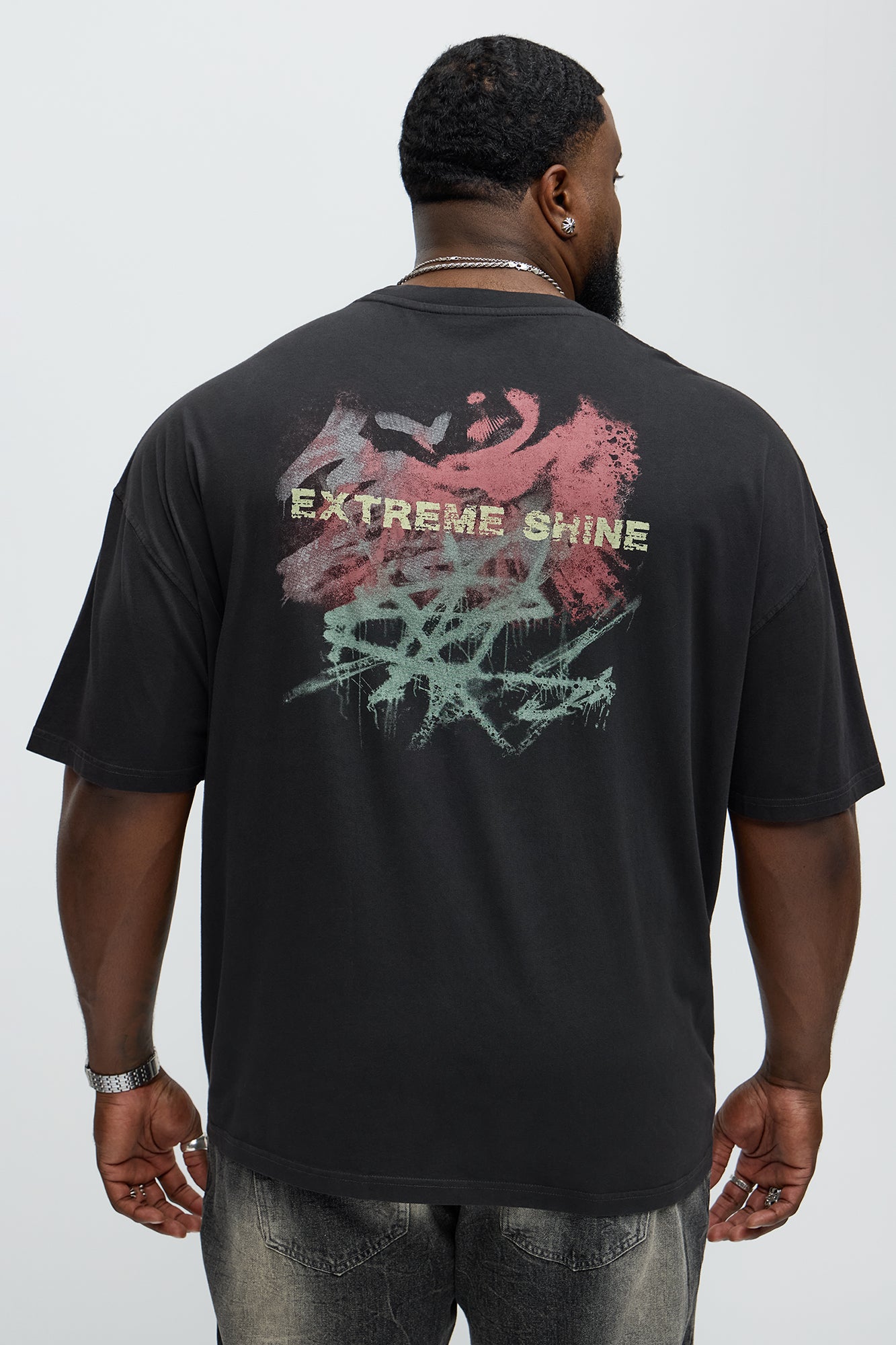 Extreme Shine Oversized Short Sleeve Tee - Black Wash